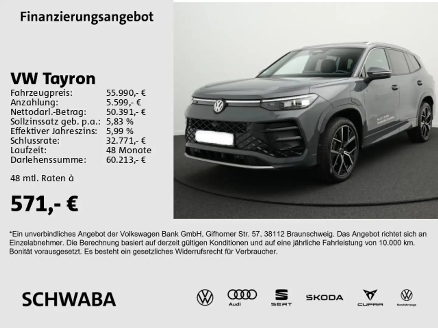 Volkswagen Tayron R-Line 1.5 eHybrid *DCC*PANO*AHK*ACC*20"* Szary - 1