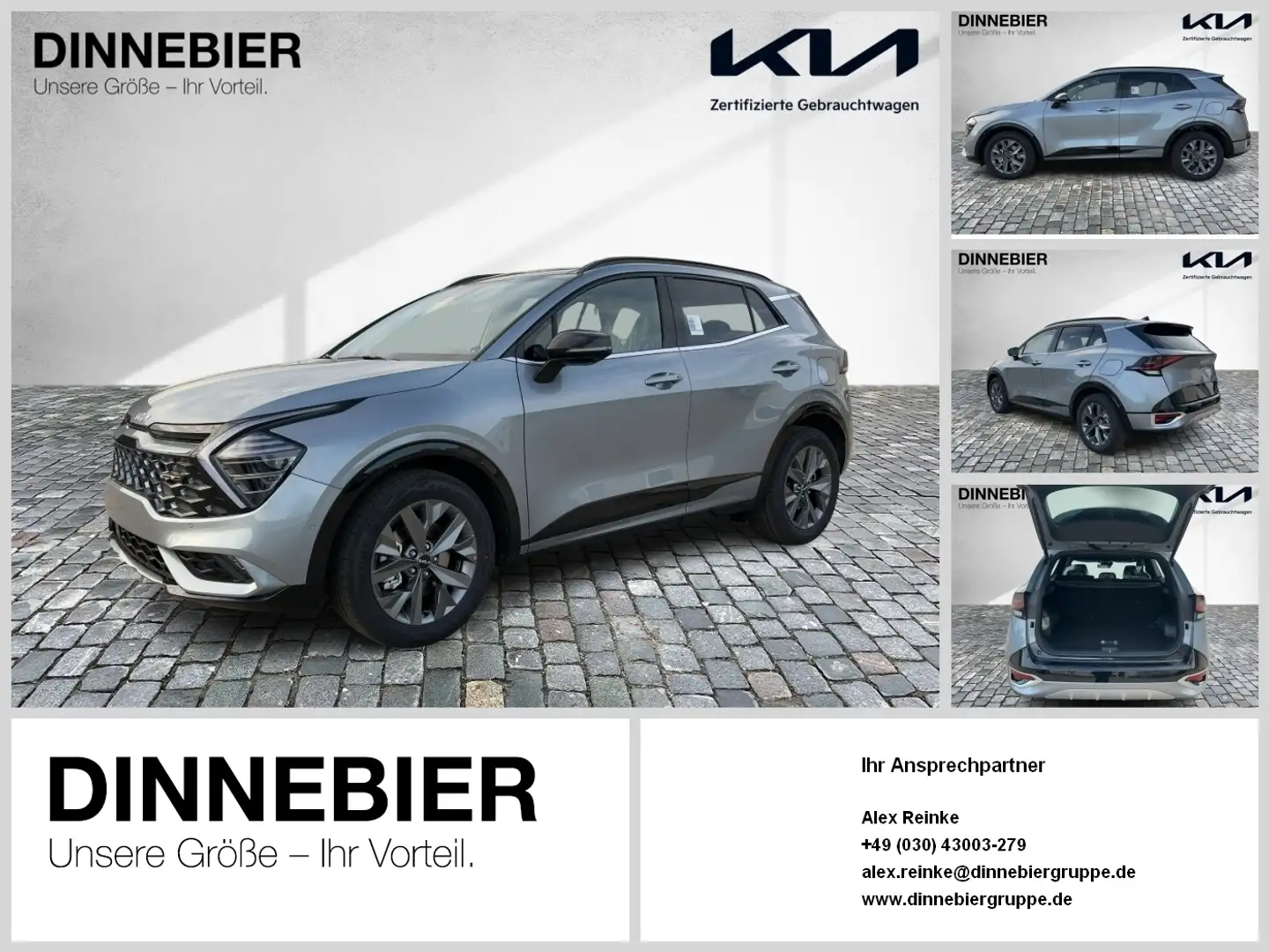 Kia Sportage GT-Line HEV AWD+Glasdach+360°+LED Silber - 1