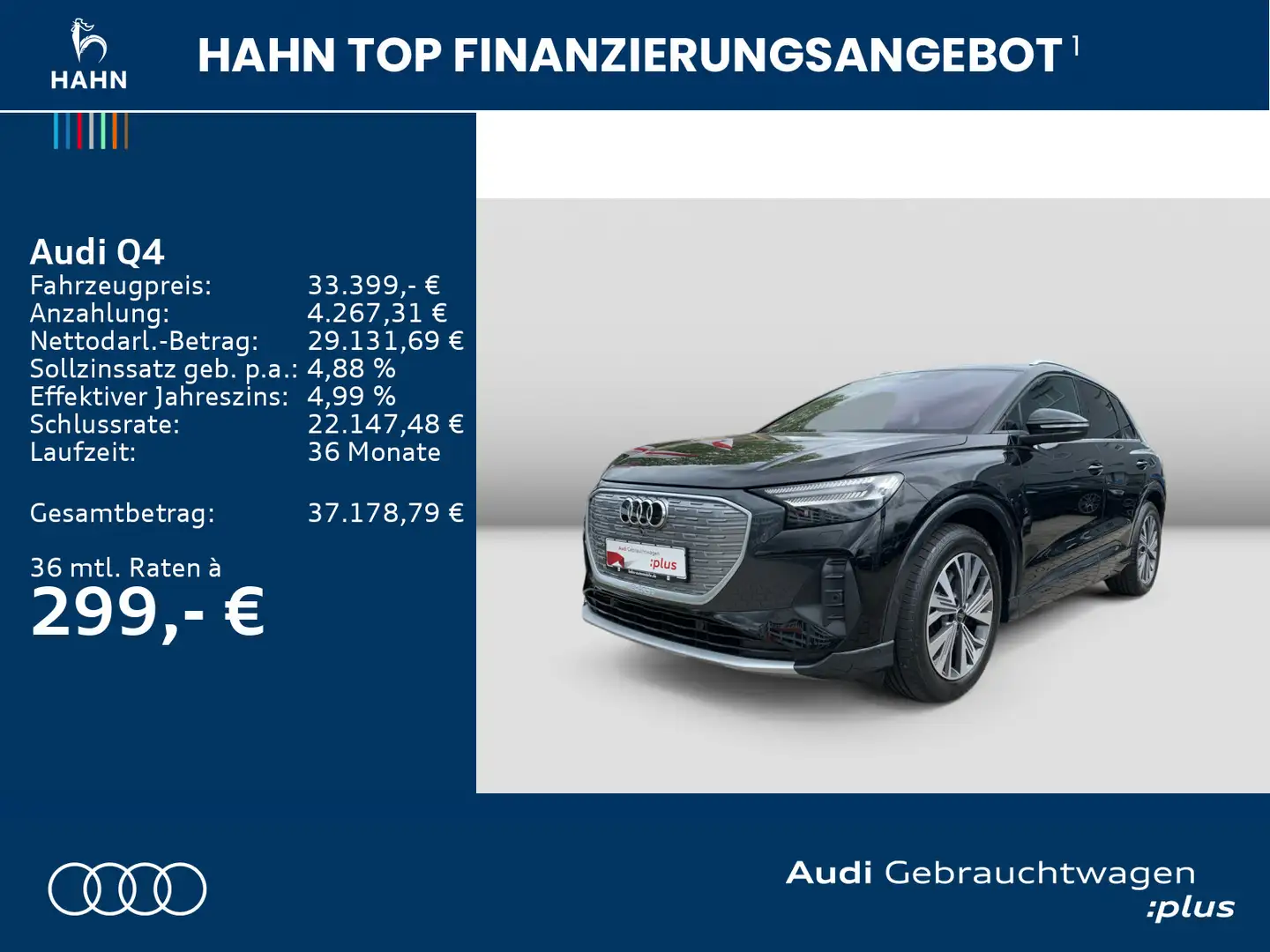 Audi Q4 e-tron 40 e-tron advanced Matrix Pano Navi HUD Noir - 2