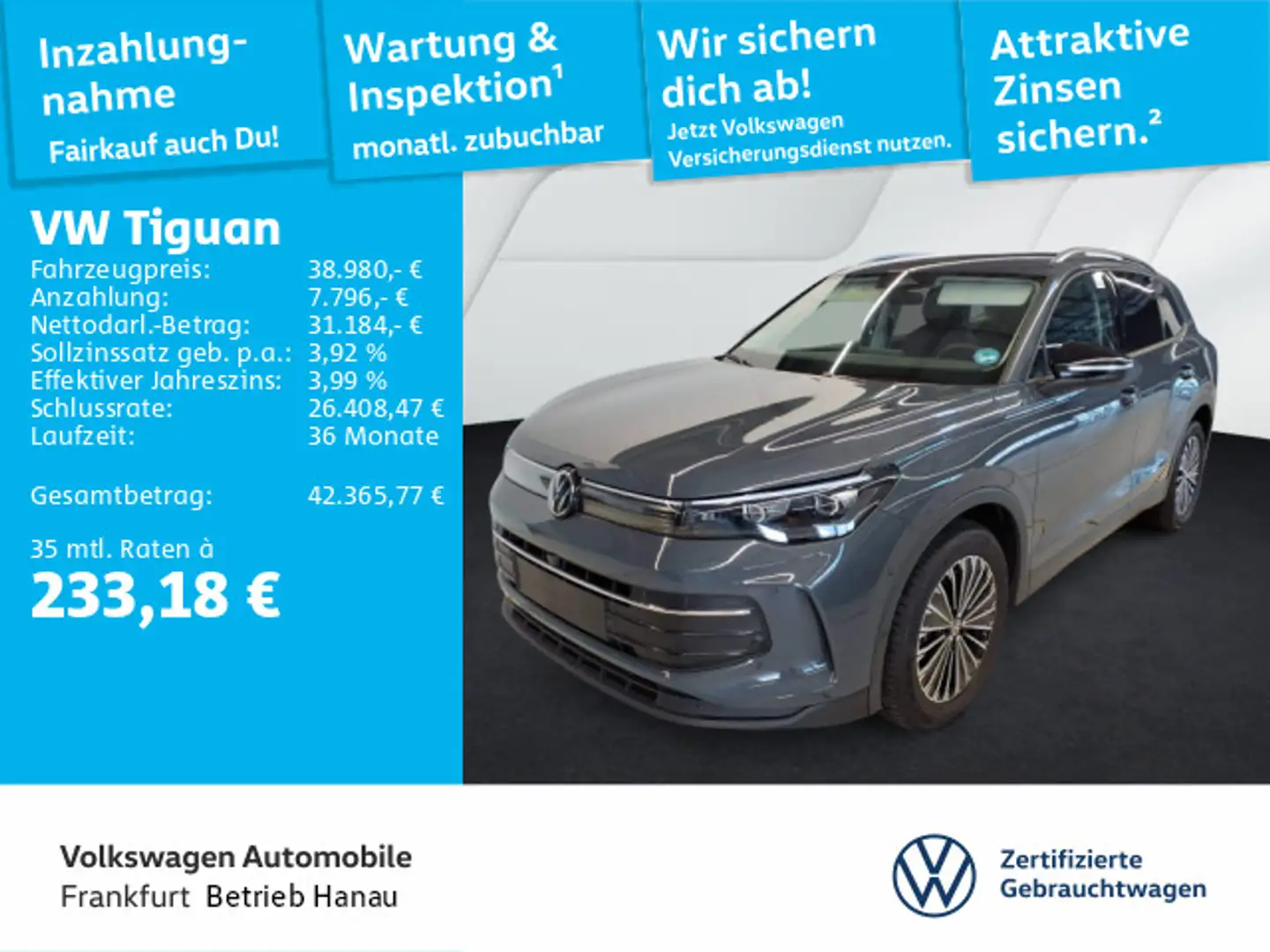 Volkswagen Tiguan 2.0 TDI DSG Goal Navi LEDPlus DAB+ FrontA Grau - 1