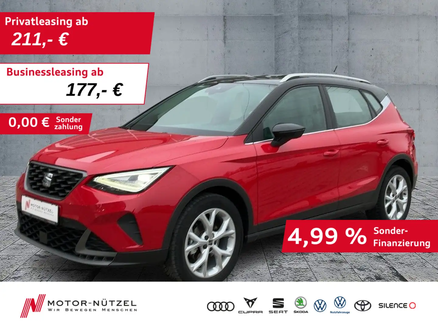 SEAT Arona 1.0 TSI FR LED+NAV+APP+SHZ+GRA+PDC+DAB+17" Rot - 1