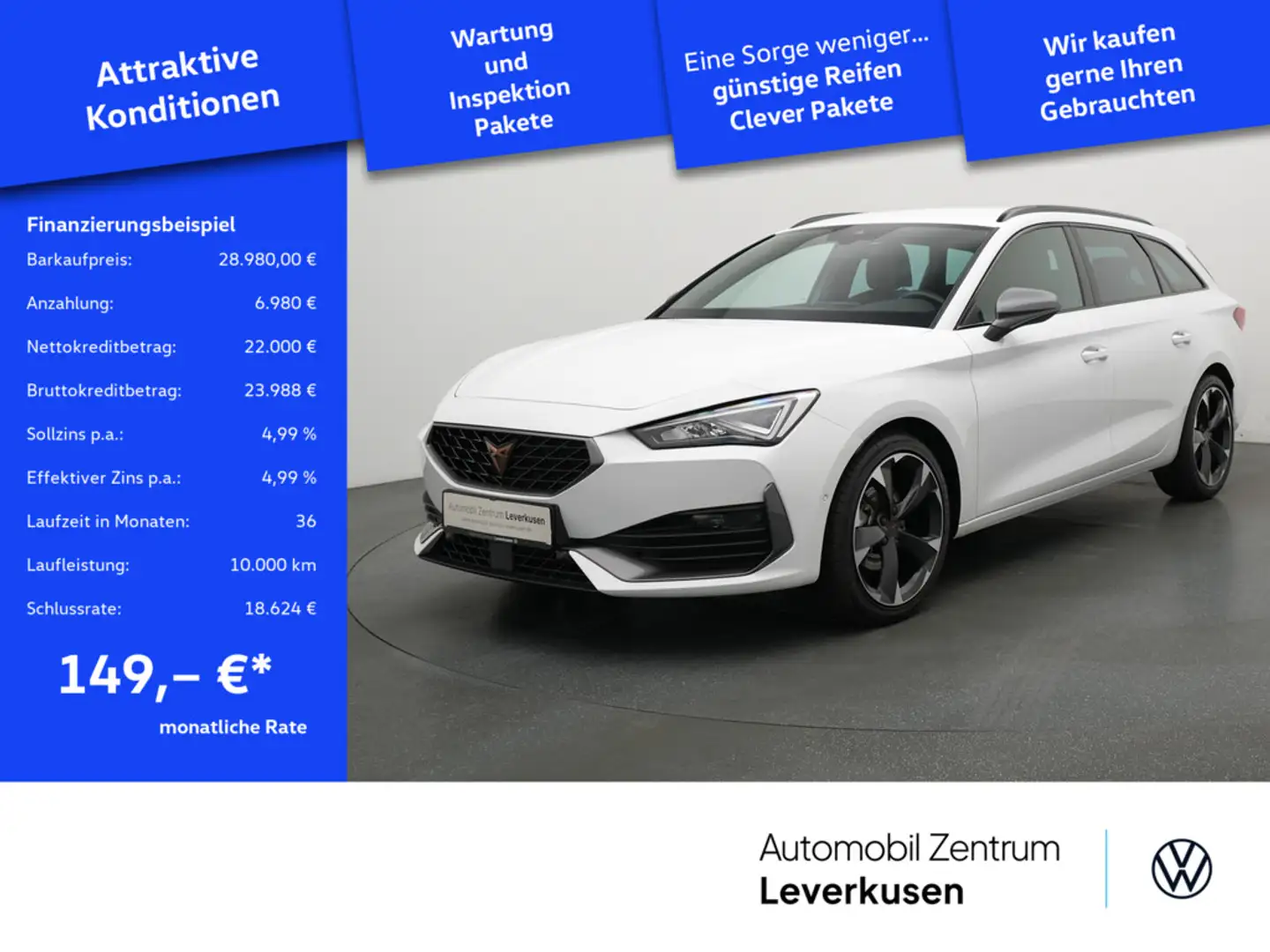 CUPRA Leon Sportstourer DSG VIRT AHK LED KAM PDC PO Weiß - 1