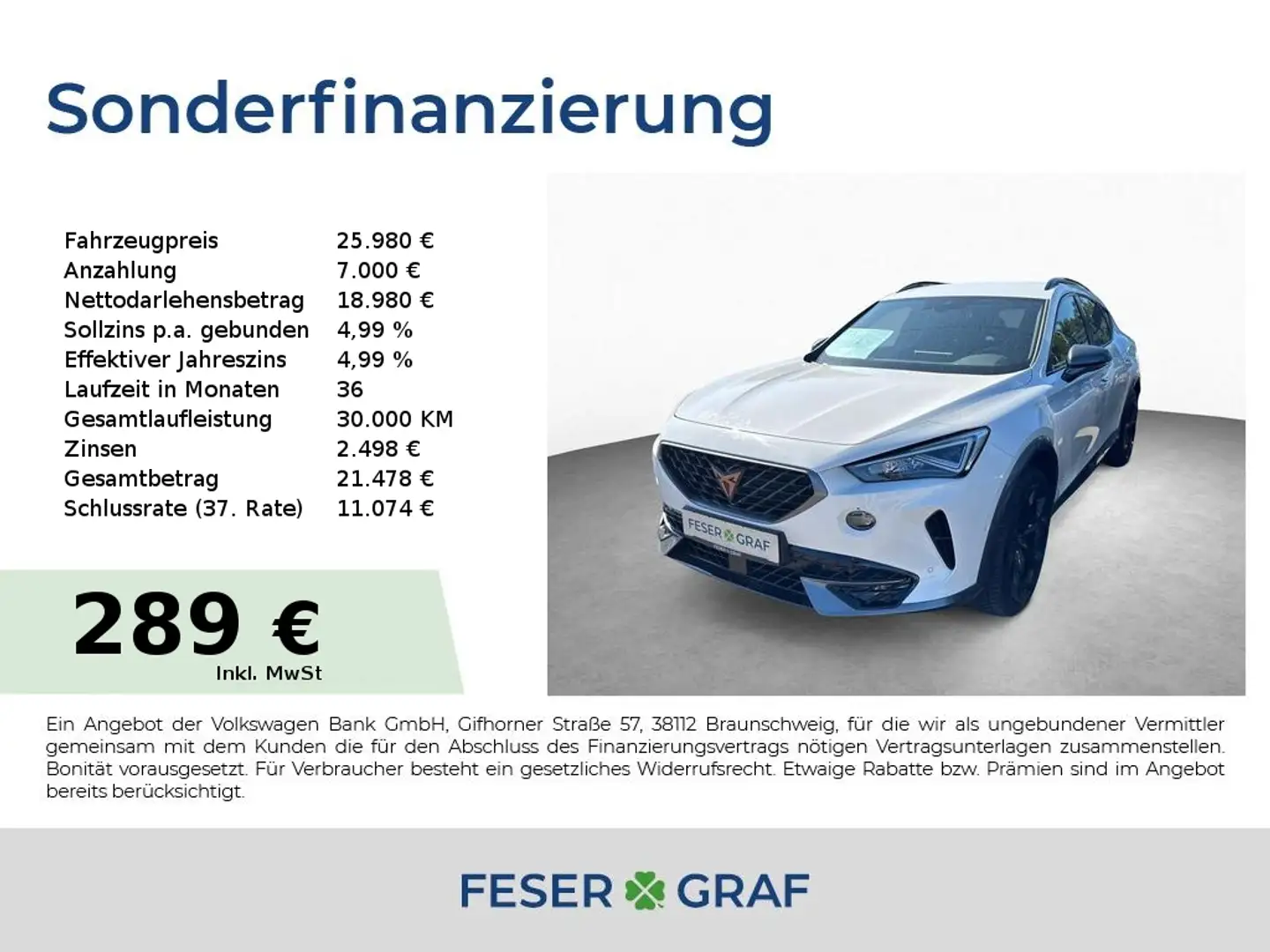 CUPRA Formentor VZ 1.4 eHYBRID DSG NAVI el-SITZ|HECK FAPA XL Weiß - 1