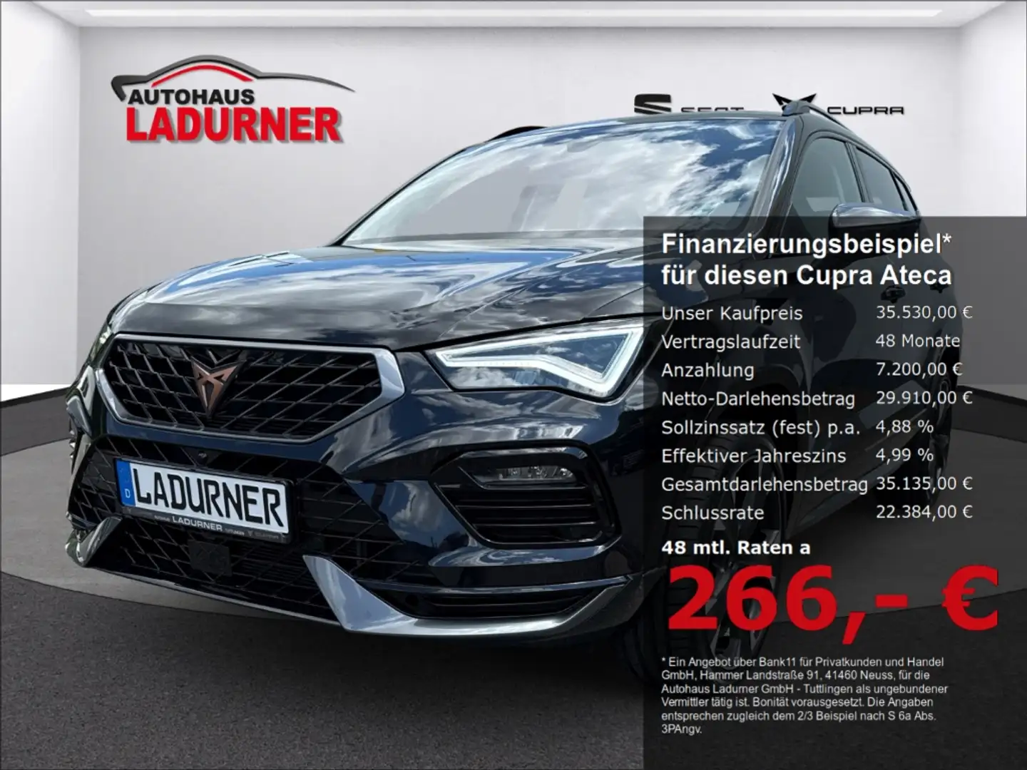 CUPRA Ateca 1.5 TSI DSG Navi+PDC+AHK+ACC+LED+Beh. WSS Zwart - 1
