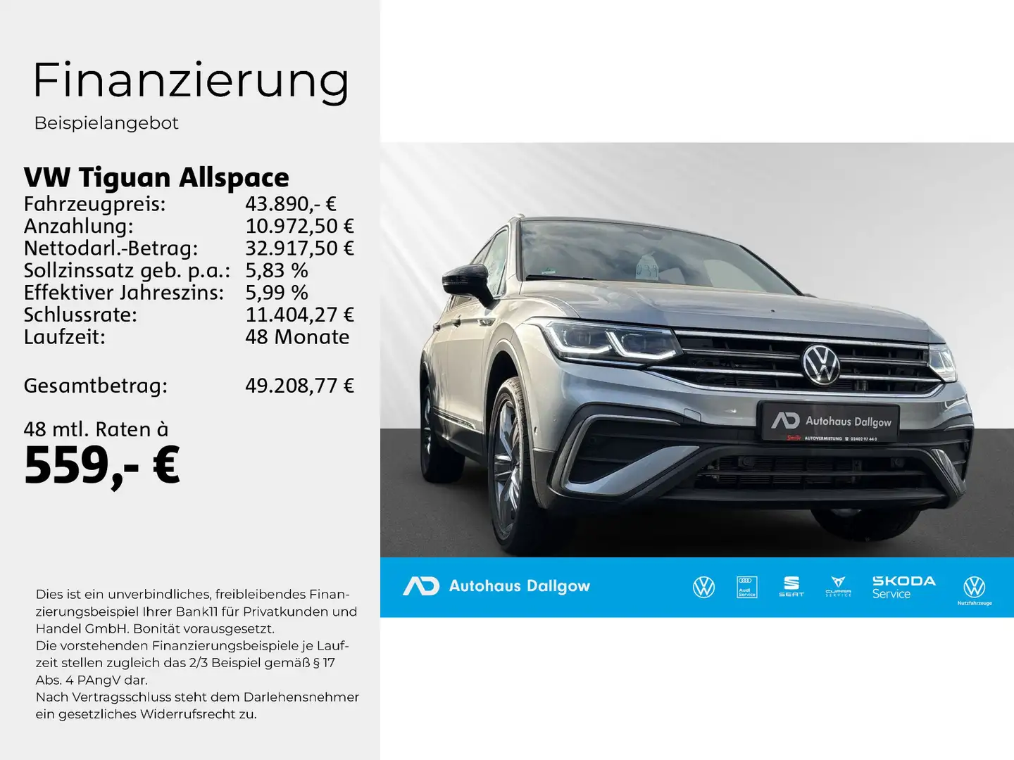 Volkswagen Tiguan Allspace 1.5 TSI ACT Move OPF Silber - 2