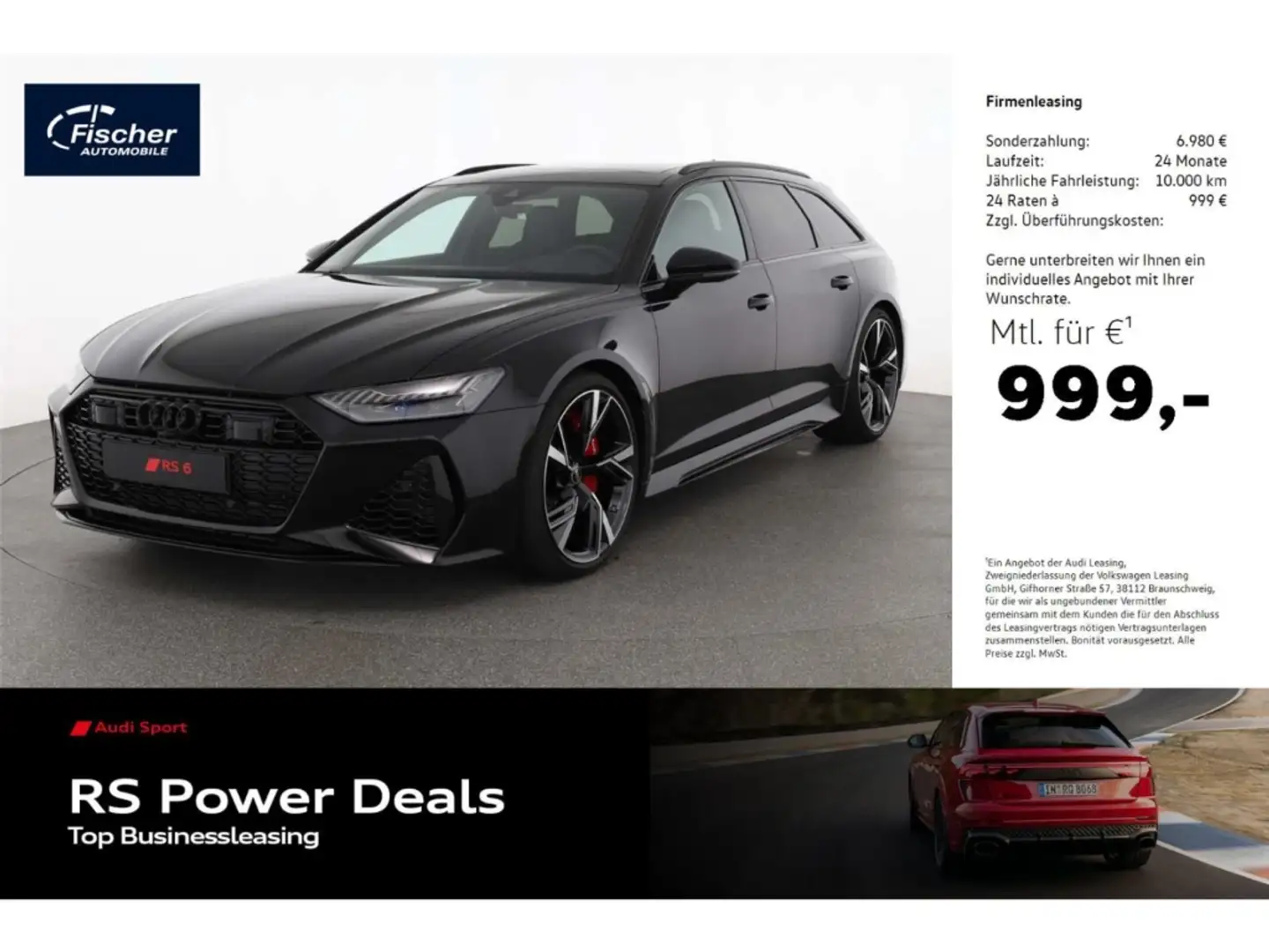 Audi RS6 Avant TFSI quattro LP: 175.510,-Keramik/305km/h Schwarz - 1