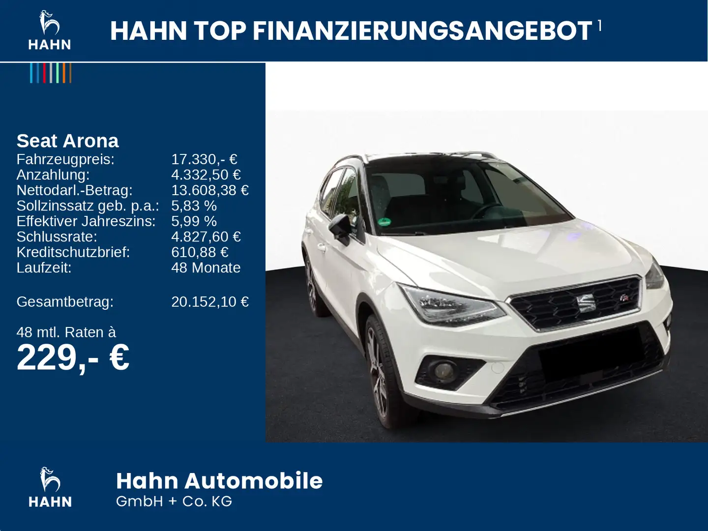 SEAT Arona 1.5TSI FR ACC CAM AHK Climatr Navi CarPla Schwarz - 2