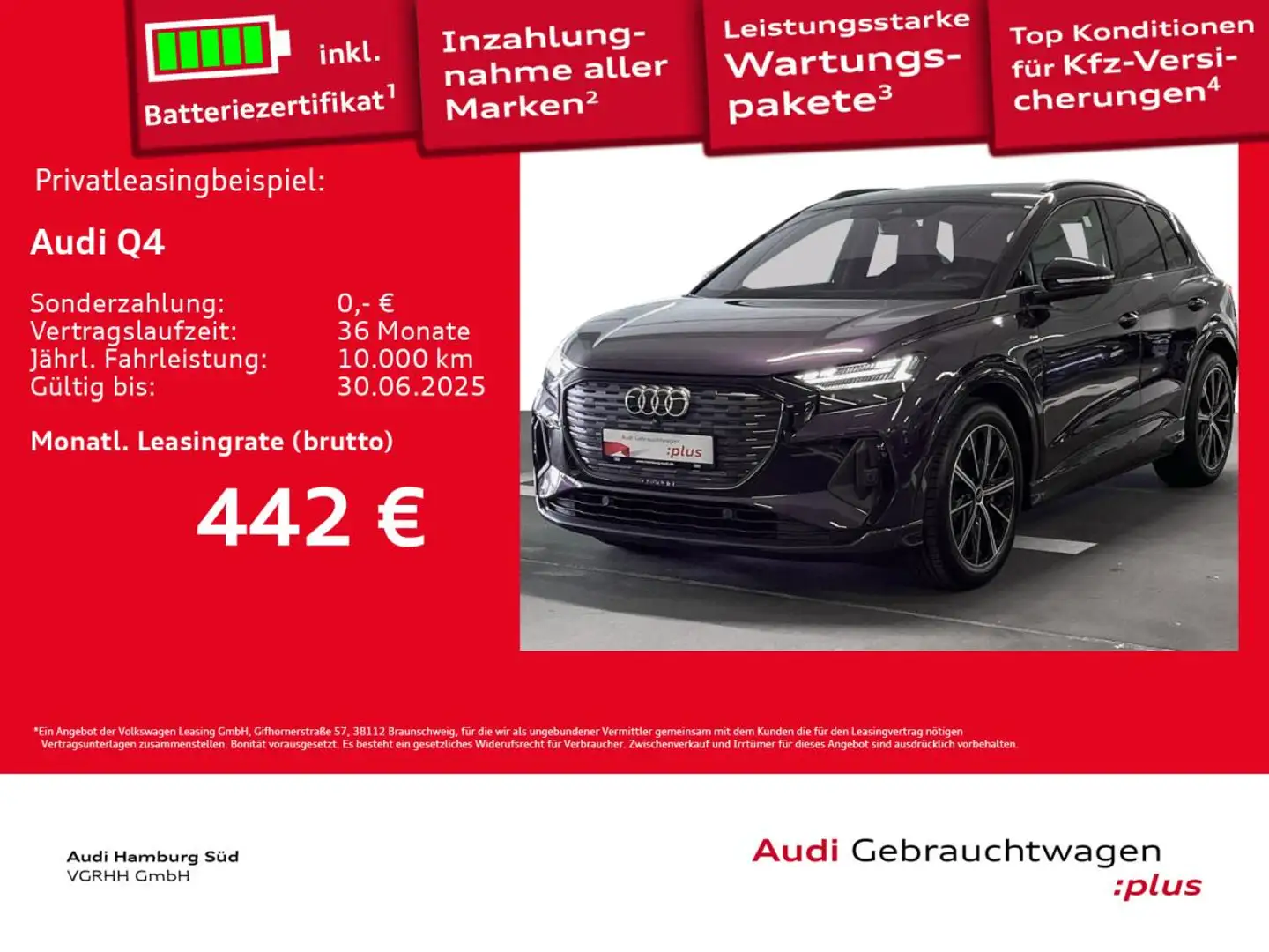 Audi Q4 e-tron Q4 45 e-tron qu. S LINE/WÄRMEPUMPE/LM20/AHK Violett - 1