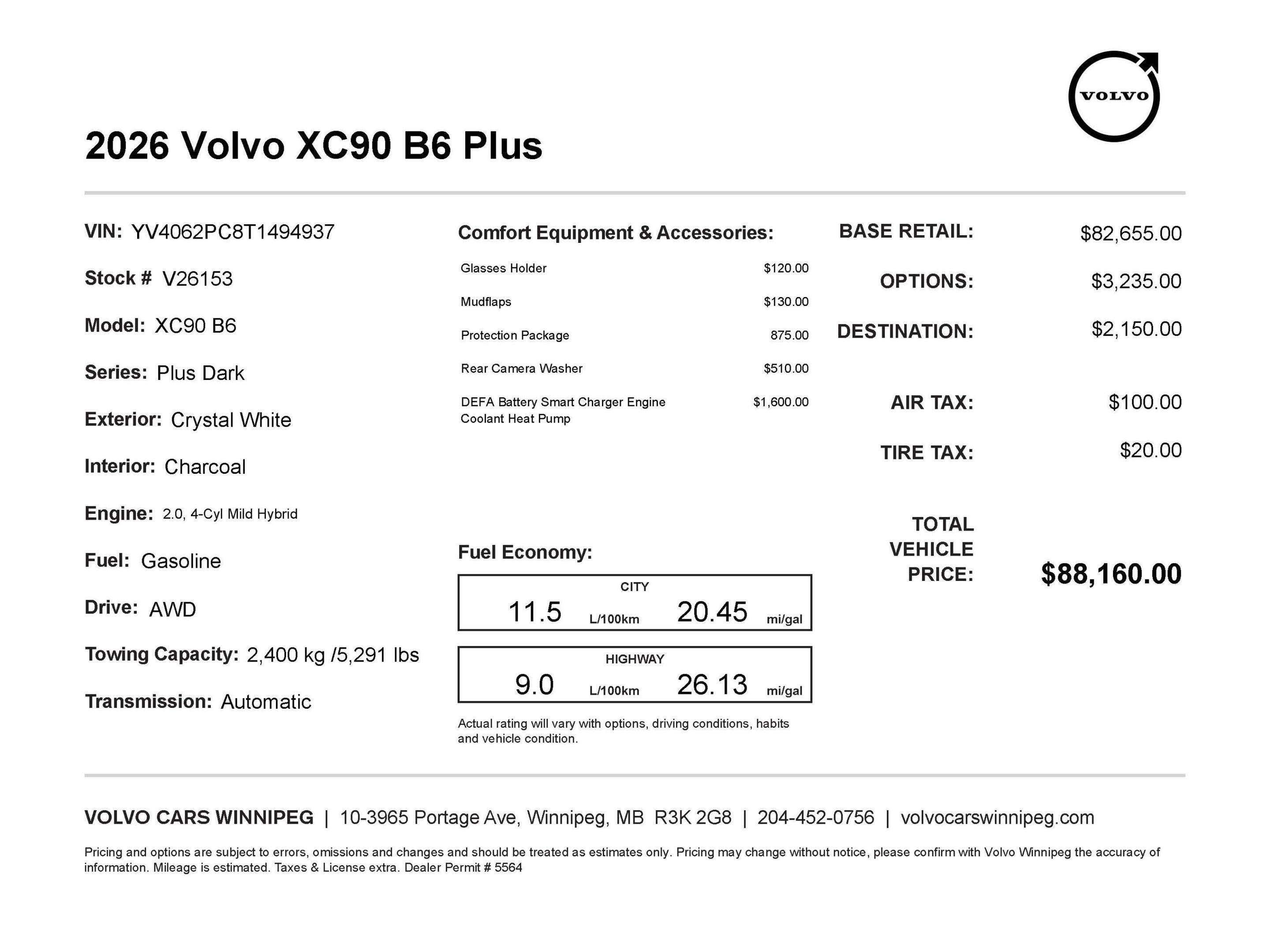2026 Volvo XC90 Plus Dark Theme DEMO MODEL SPECIAL - $2,000 OFF! alt 2