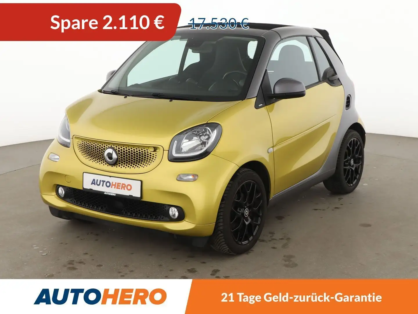 smart forTwo 0.9 Turbo Prime Aut.*CAM*SHZ*ALU*TEMPO*KLIMA* Gelb - 1