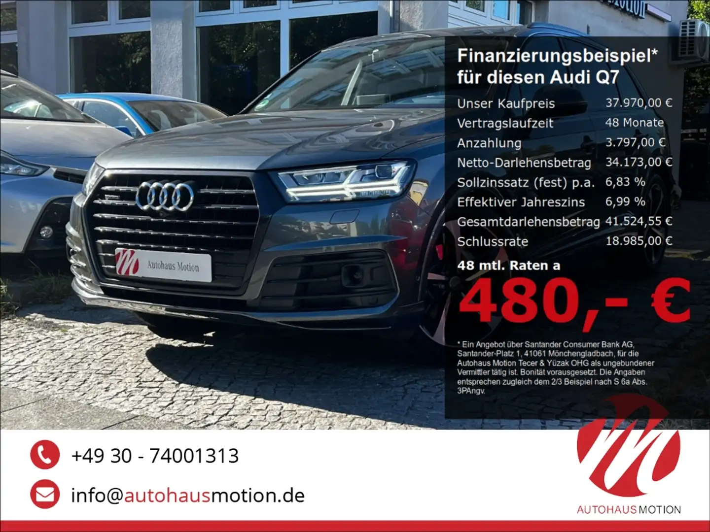 Audi Q7 3.0 TDI quattro S line LED LUFT HUD 360° NIGHT VIS Grau - 1