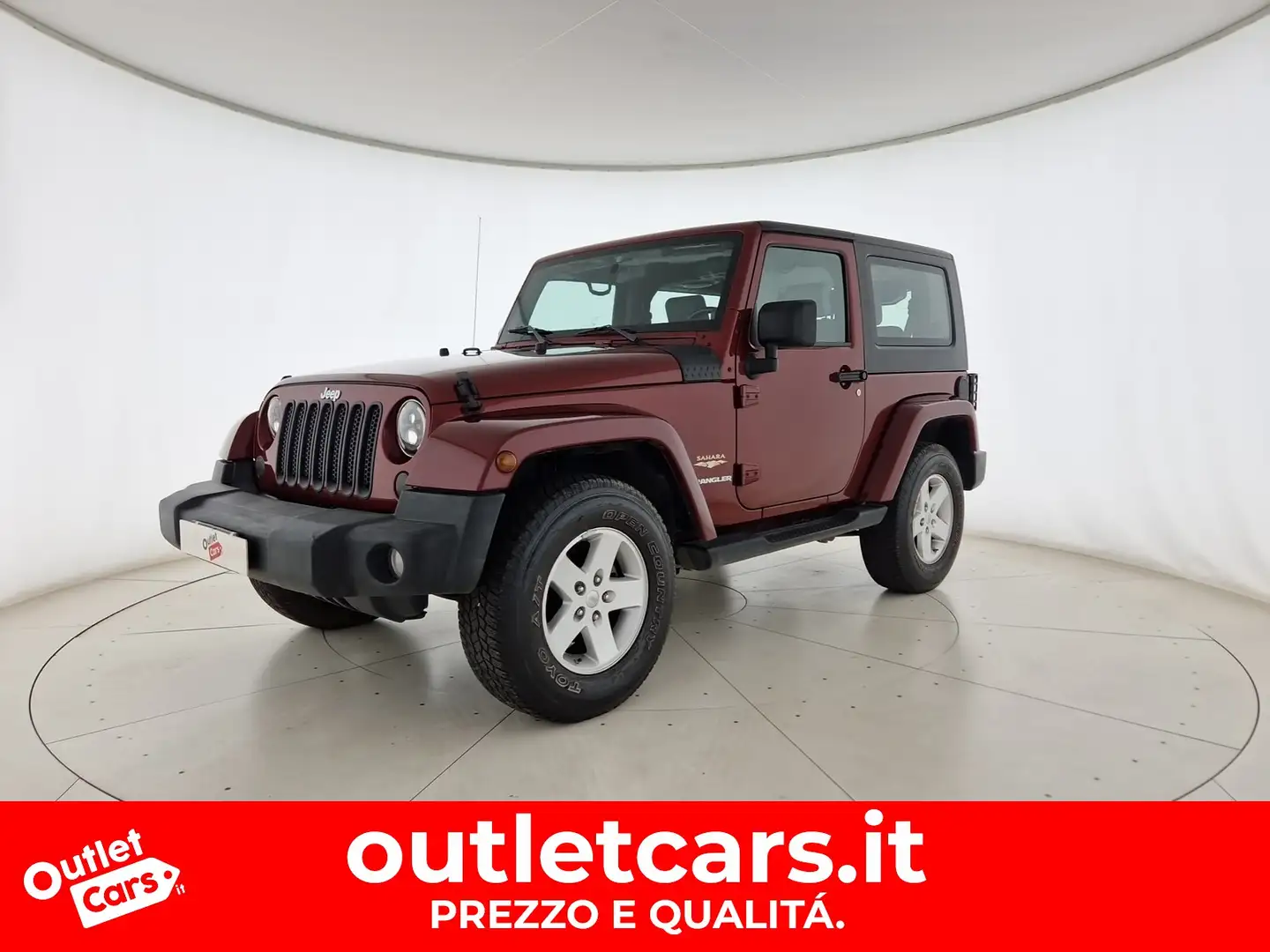 Jeep Wrangler 3p 2.8 crd sahara auto Rosso - 1