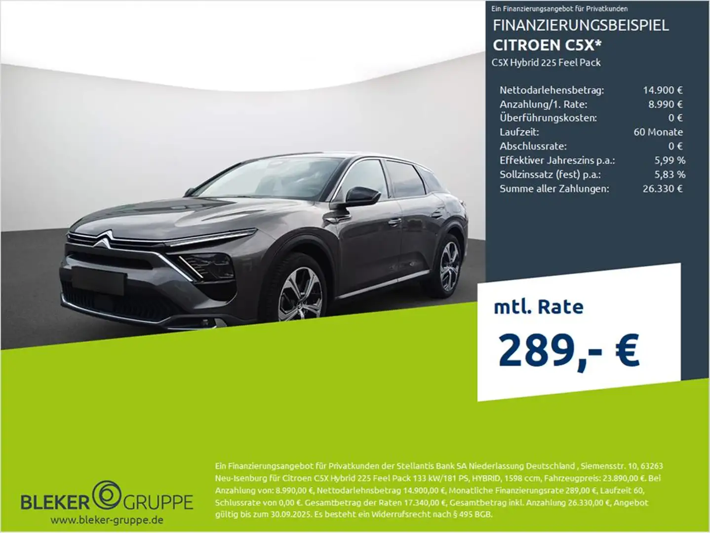 Citroen C5 X Hybrid 225 Feel Pack Grau - 1