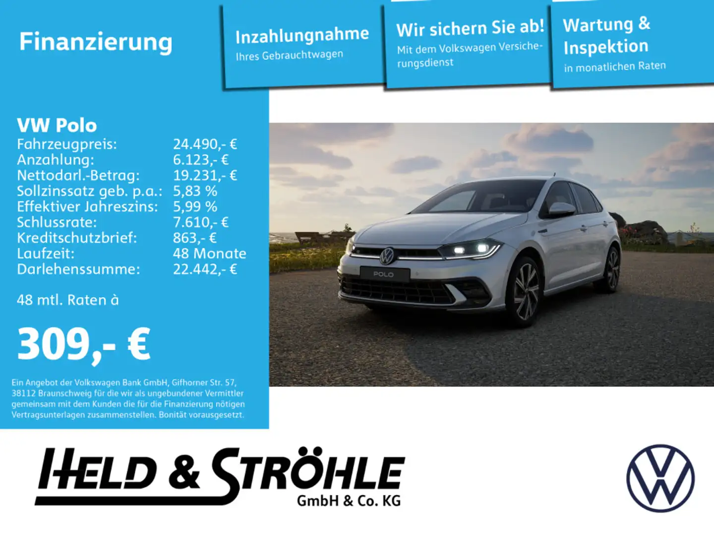 Volkswagen Polo R-Line 1.0 TSI DSG MATRIX NAV PDC SHZ ACC Plateado - 1