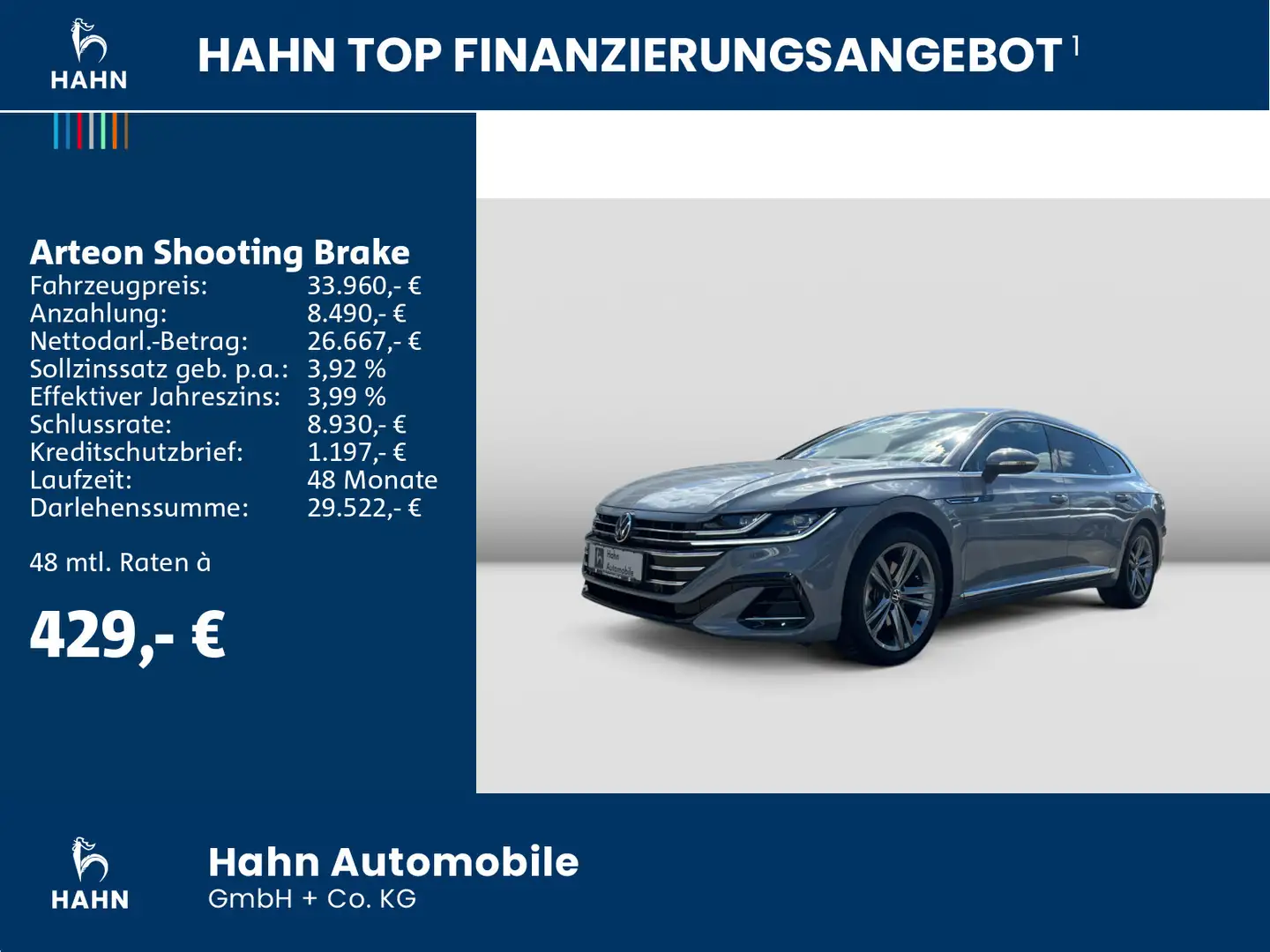 Volkswagen Arteon R-Line 2.0TSI DSG AREA NAV Grau - 2