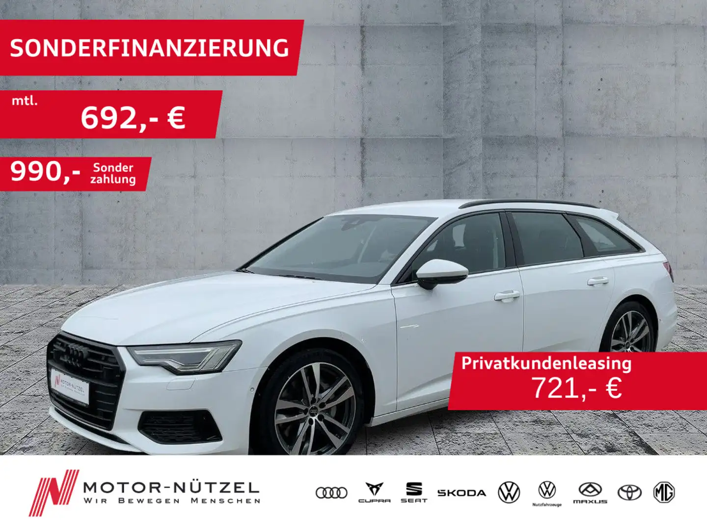 Audi A6 50 TDI QU SPORT MATRIX+NAVI+ACC+AIR+AHK Weiß - 1