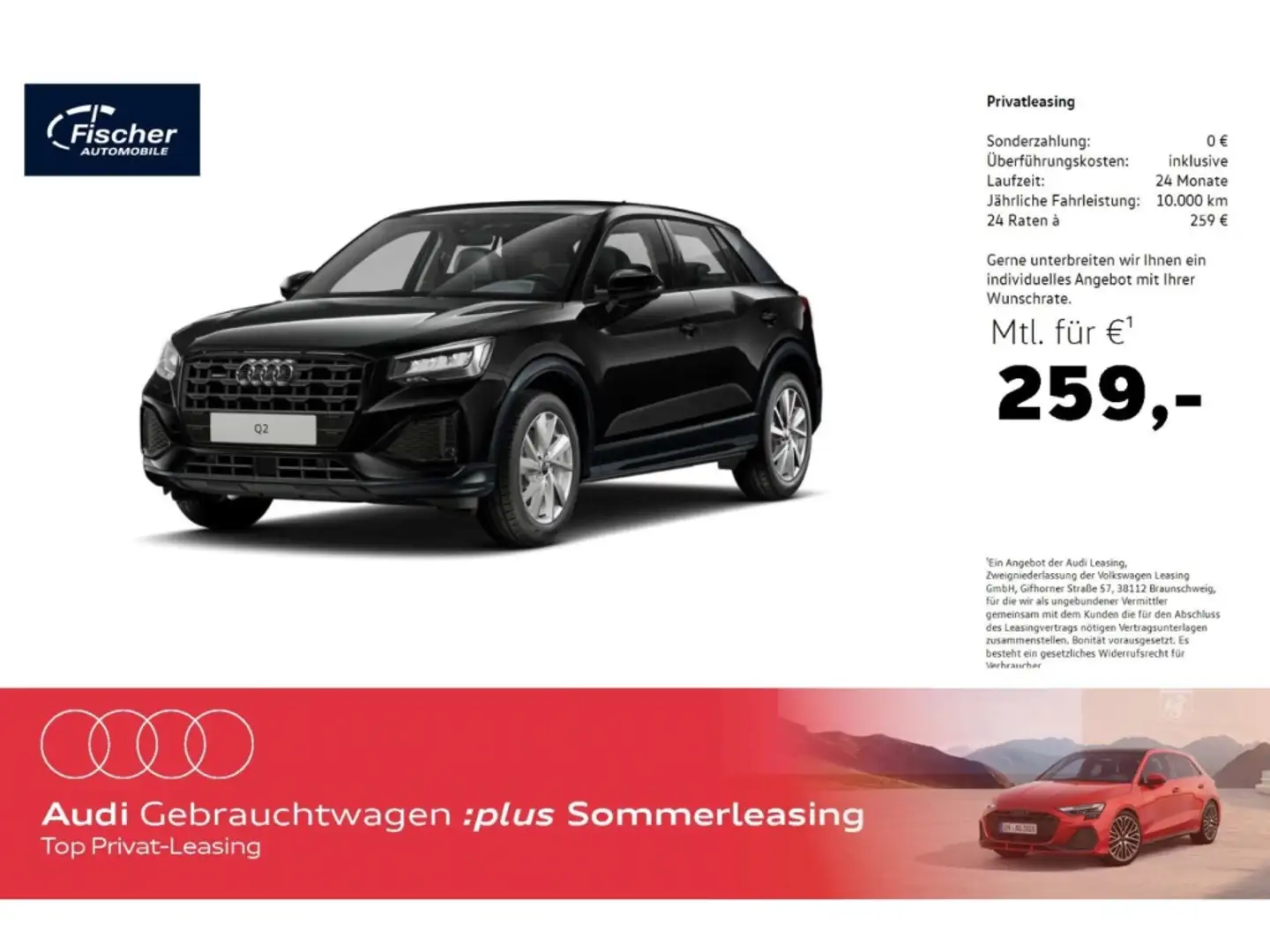 Audi Q2 40 TFSI quattro advanced NAV/Leder/RFK/SH Schwarz - 1