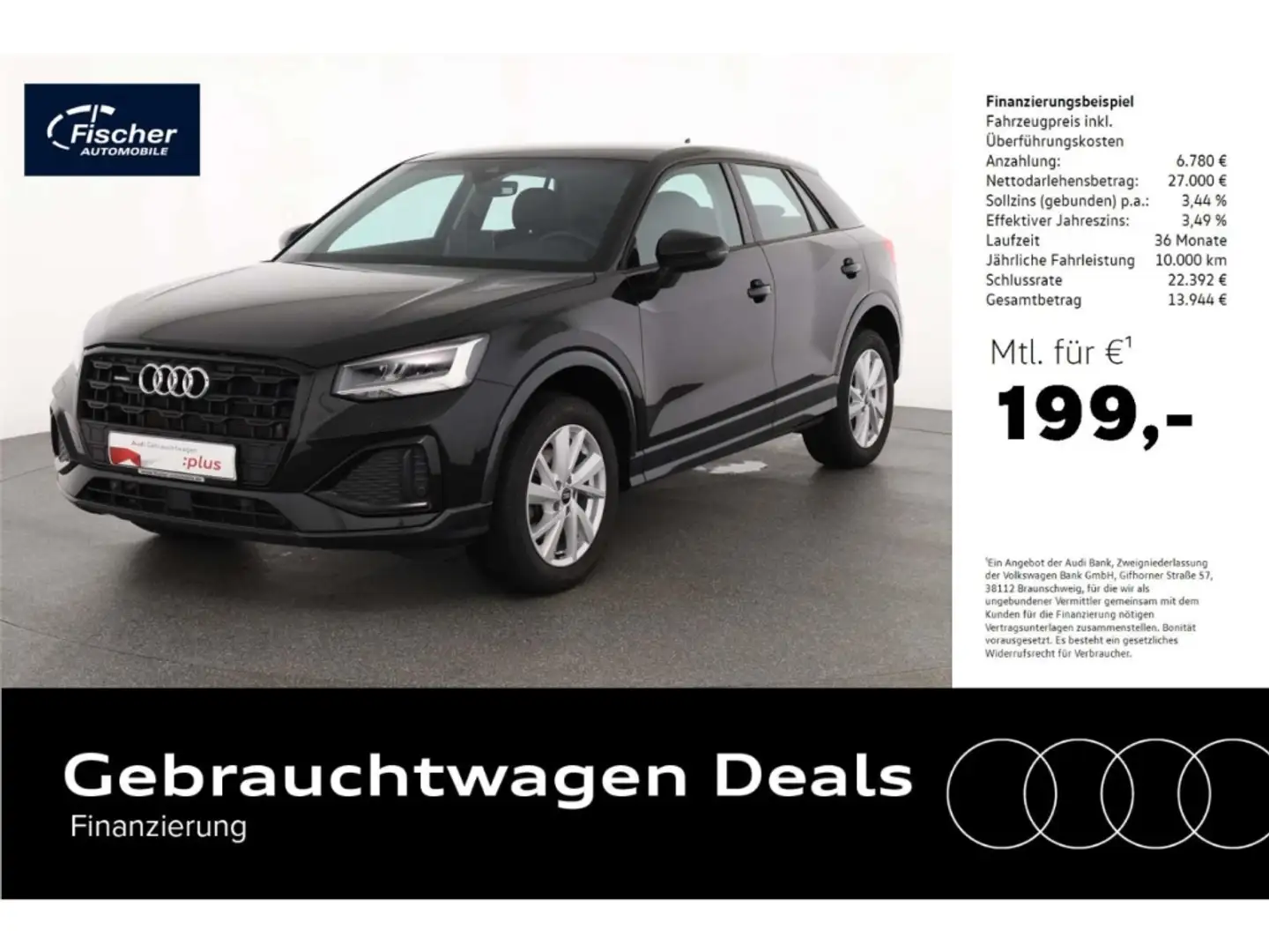 Audi Q2 40 TFSI quattro advanced NAV/Leder/RFK/SH Schwarz - 1