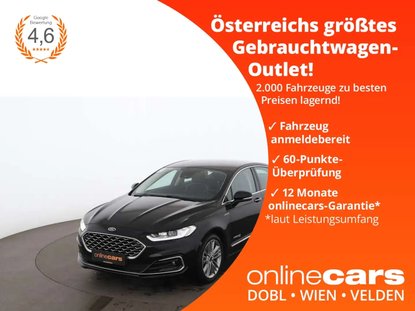 Ford Mondeo Hybrid 2.0 Vignale Aut LED NAV LEDER R-CAM Чорний - 1