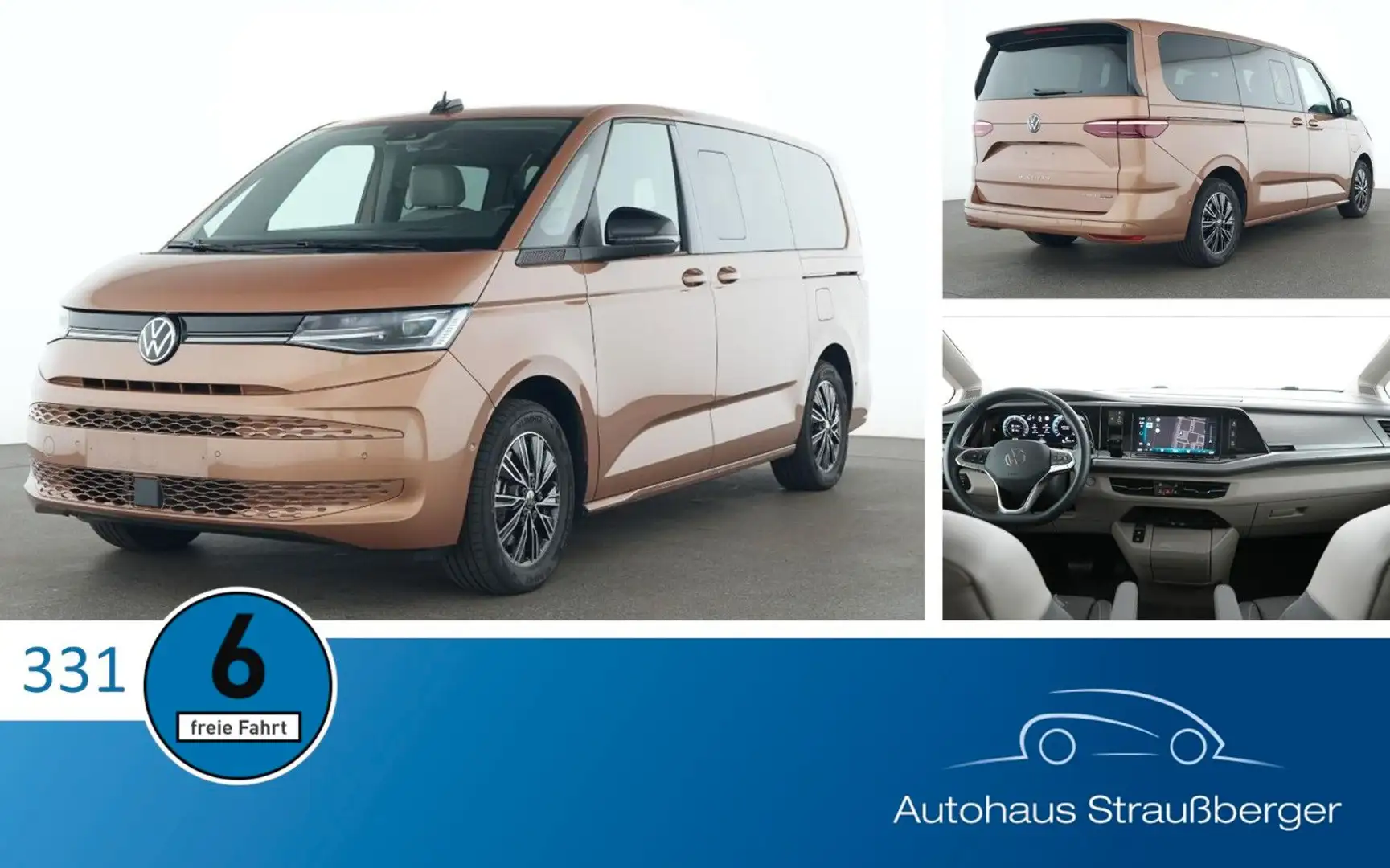 Volkswagen T7 Multivan T7Multivan Life eHybrid lang LÜ 4MOTION PANO AHK Braun - 1