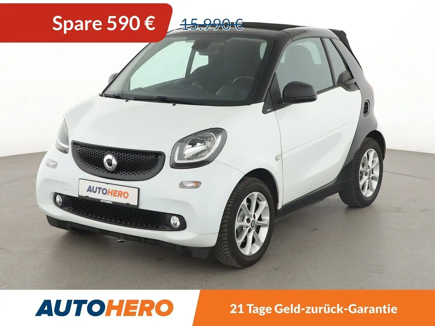 smart forTwo 0.9 Turbo passion Aut.*TEMPO*SHZ*ALU*KLIMA* Blanc - 1