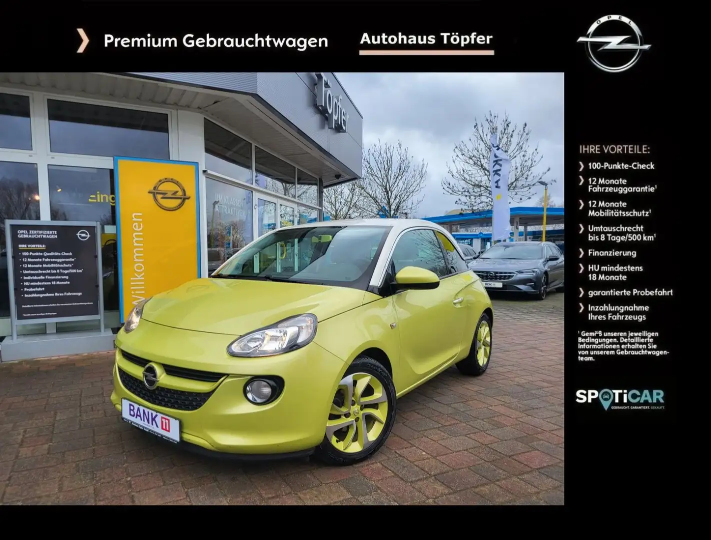 Opel Adam Sondermodell "Jam" mit Garantie & Insp. NEU Grün - 1