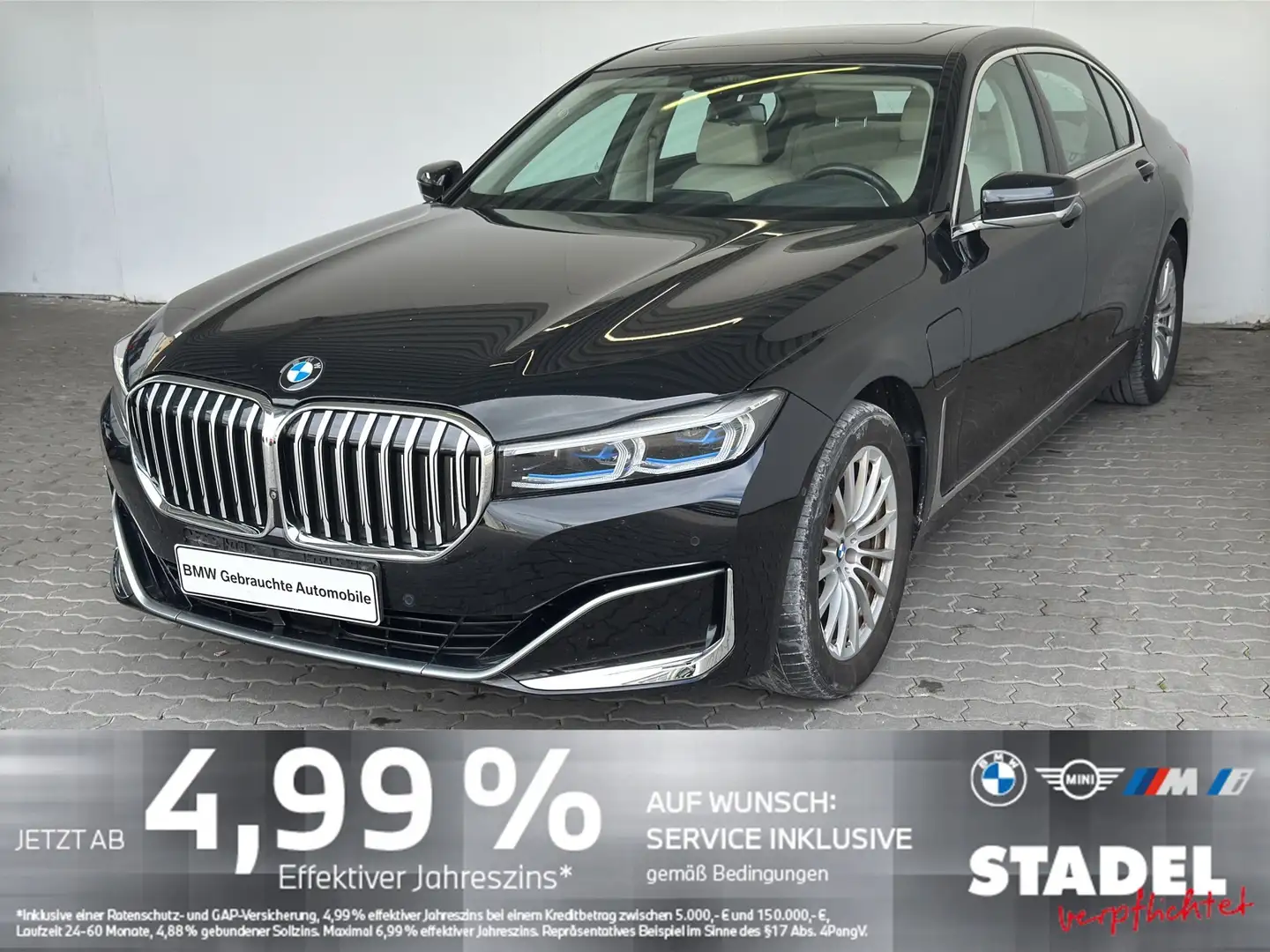 BMW 745 Le Navi.Laser.HuD.ACC.360°.Gestik.Pano.SofClo Schwarz - 2