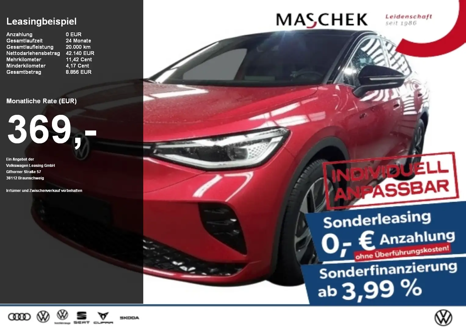 Volkswagen ID.5 GTX Sonderleasing Pano HUD Area View Navi ACC Schwarz - 1