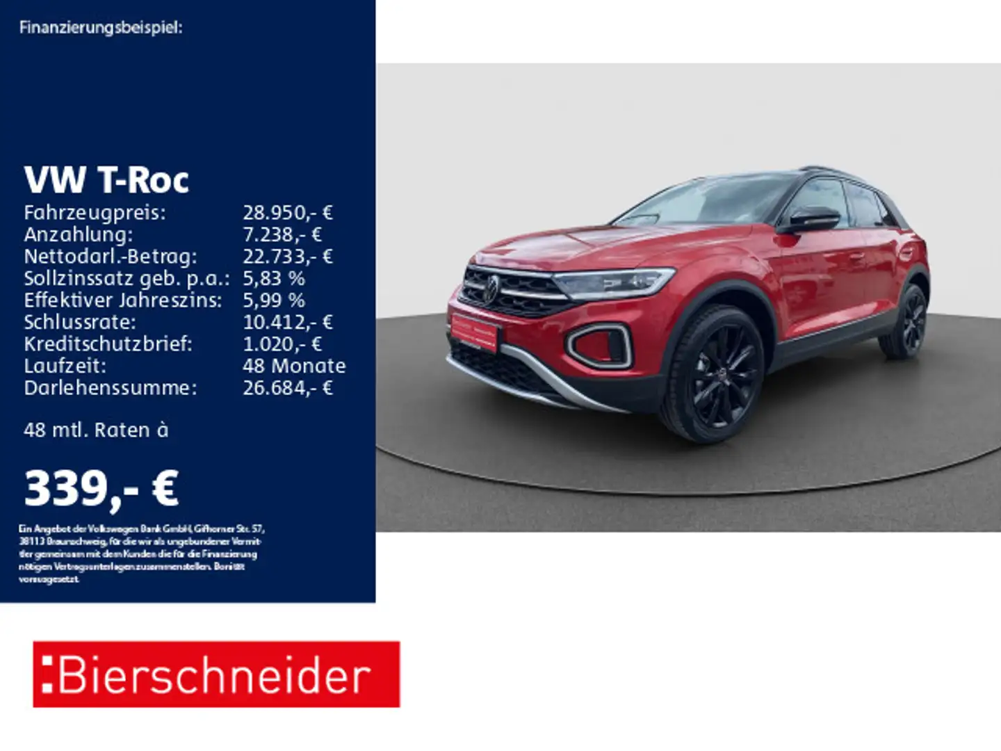 Volkswagen T-Roc 1.5 TSI Style AHK MATRIX STANDH 18 Rot - 1