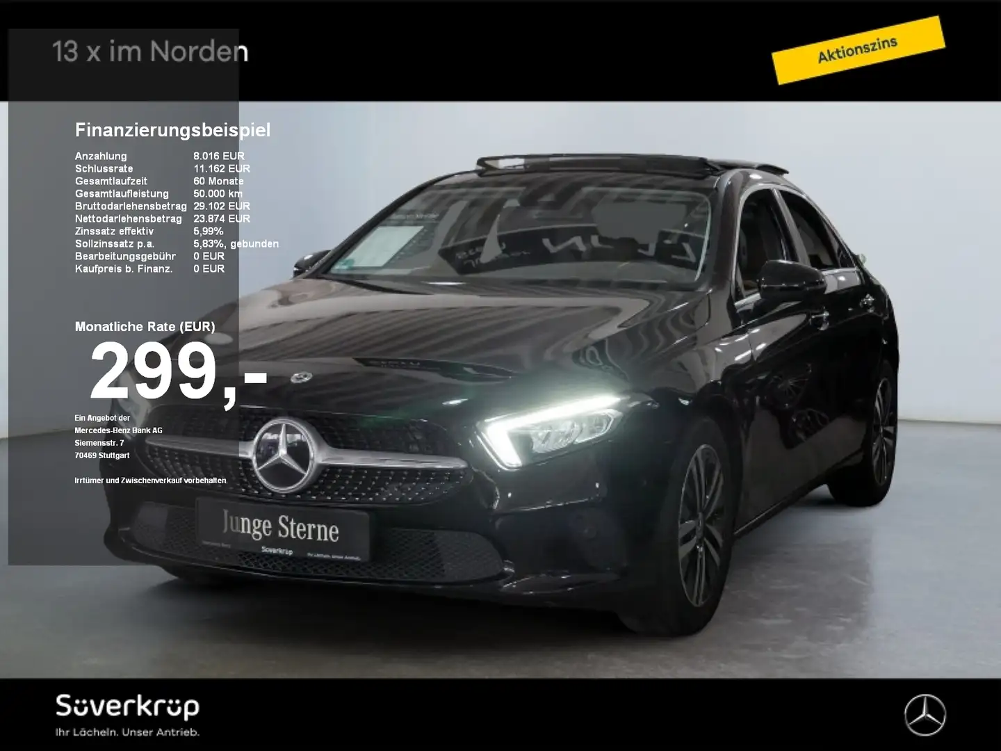 Mercedes-Benz A 200 +PROGRESSIVE SPUR PANO AHK KAMERA SHZ Zwart - 1
