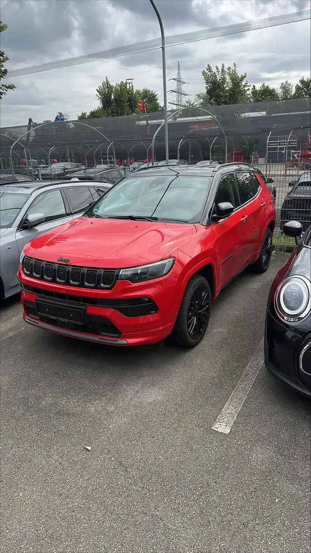 Jeep Compass S Hybrid 4WD Navi RFK 360° Leder eKlappe Rood - 1