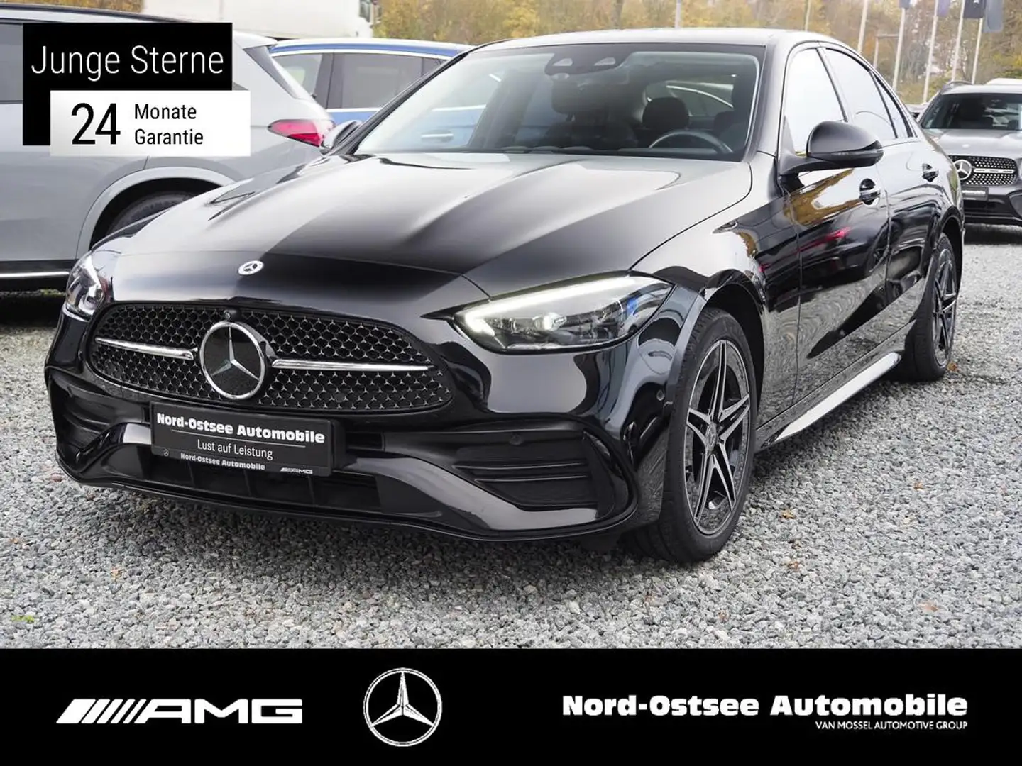 Mercedes-Benz C 300 e AMG PANO DISTRO HUD 360° AHK SHZ NIGHT Zwart - 1