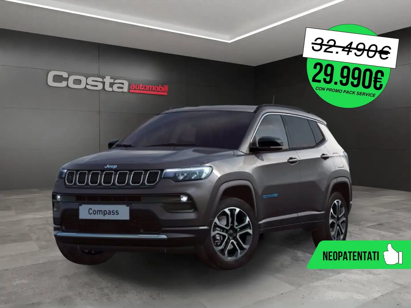 Jeep Compass 2ª serie 1.5 Turbo T4 130CV MHEV 2WD Limited Grigio - 1