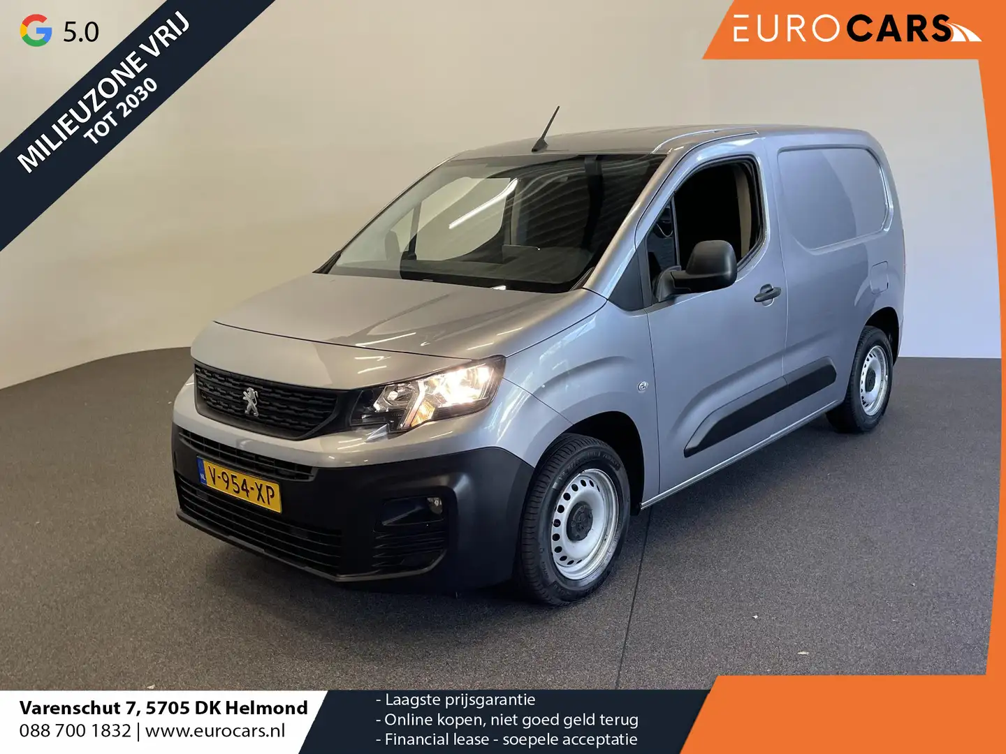 Peugeot Partner 1.6 BlueHDI Premium Airco Carplay Navi Cruise Cont Gris - 1