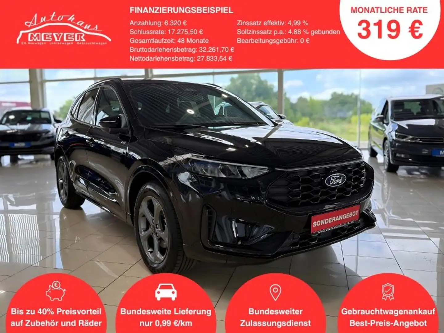 Ford Kuga ST-Line 1,5 186PS Aut.5*J.Gar/LED/Navi/Winterp. Negru - 1