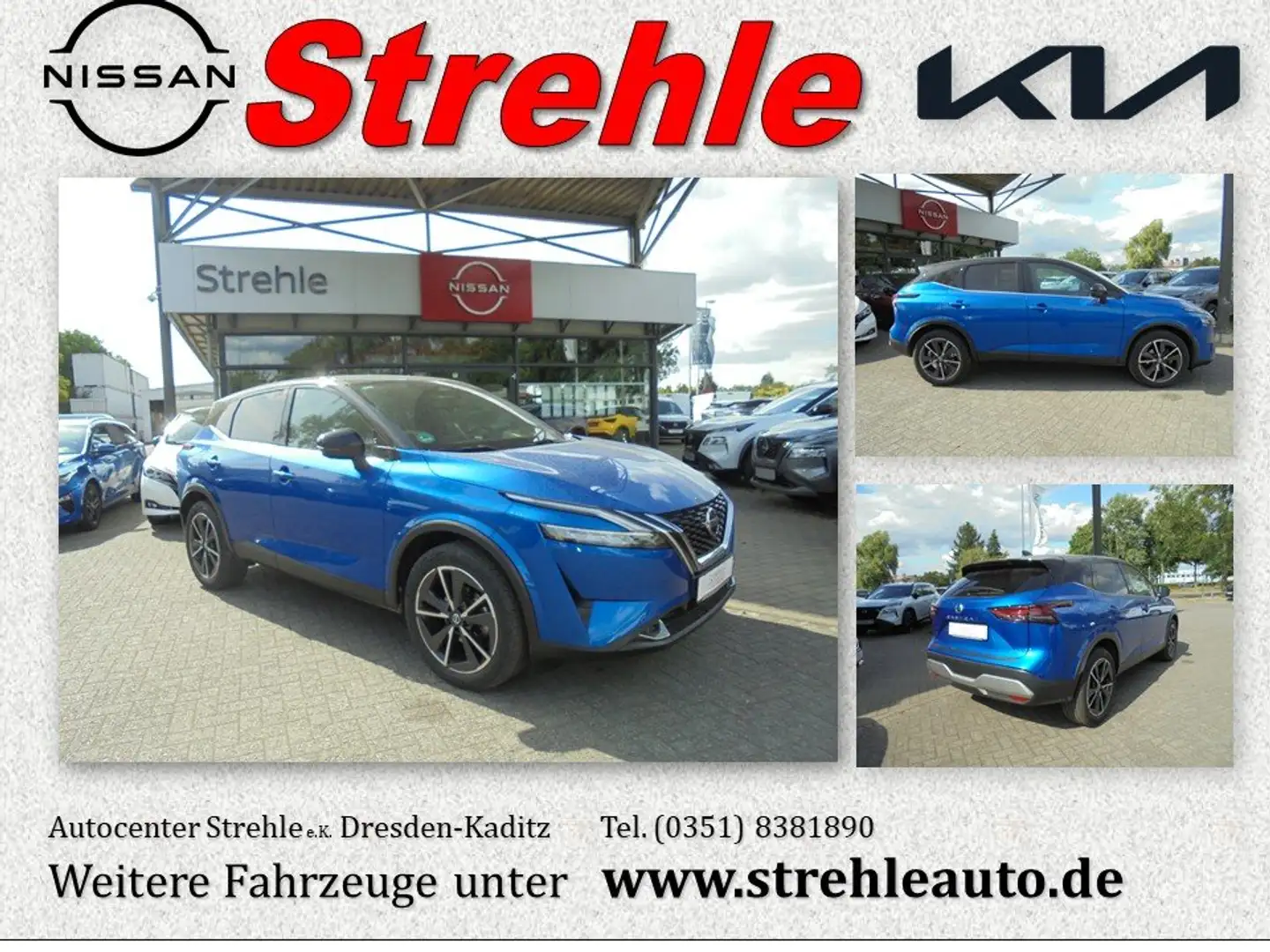 Nissan Qashqai Tekna 1.3 DIG-T MHEV Xtronic Bose 360° BiColor Blau - 1