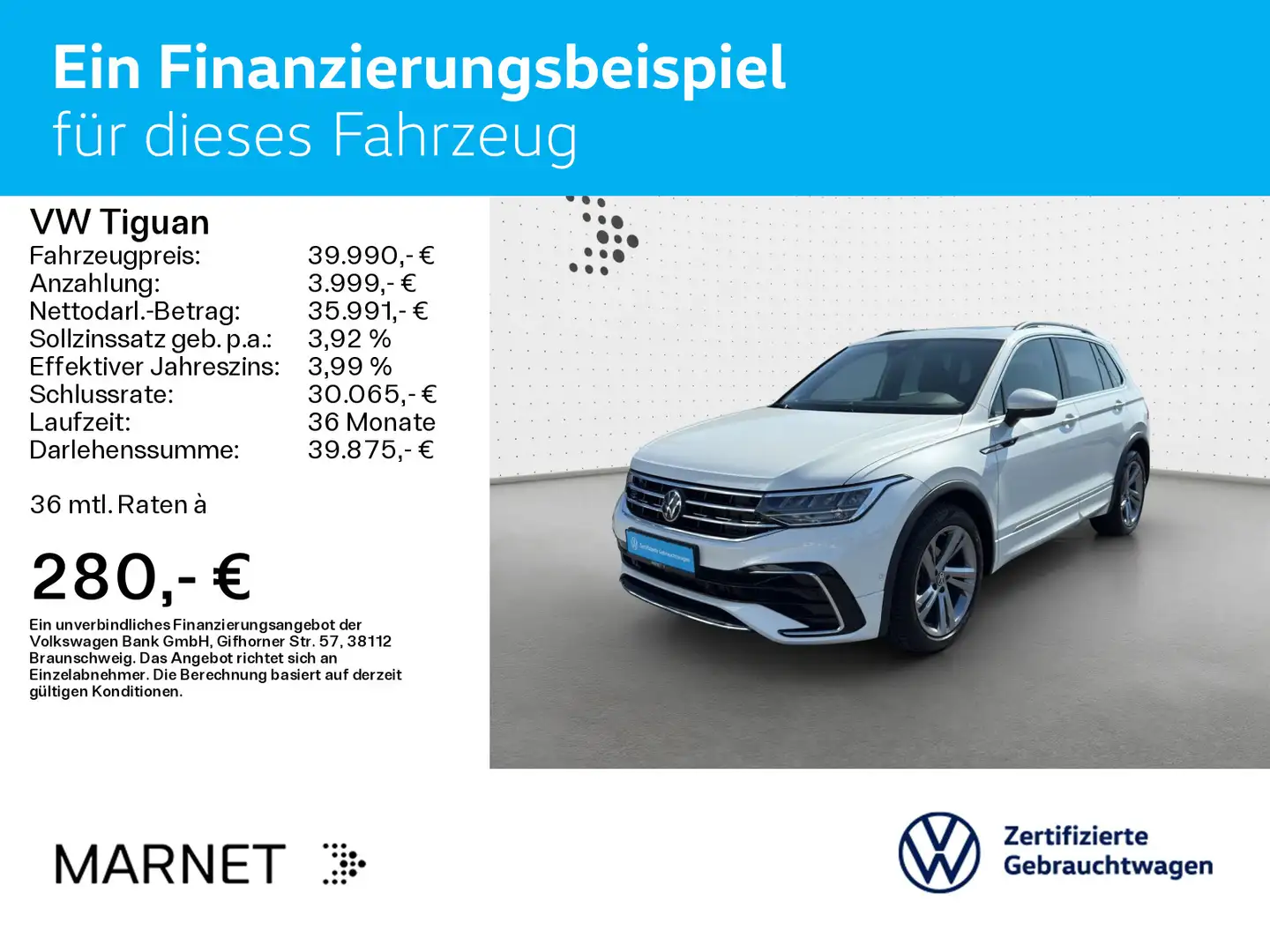Volkswagen Tiguan 2.0 TDI DSG R-Line* Navi* AHK* Pano* Kame Weiß - 2