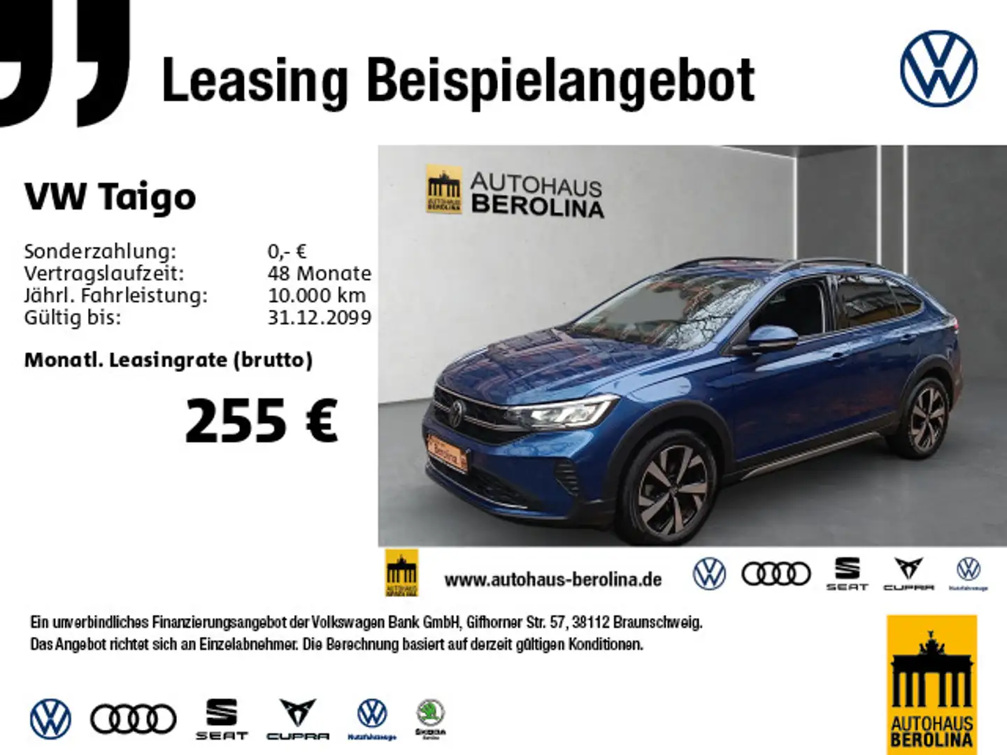 Volkswagen Taigo 1.0 TSI Life DSG *R-CAM*PDC*App-Connect* Blau - 1