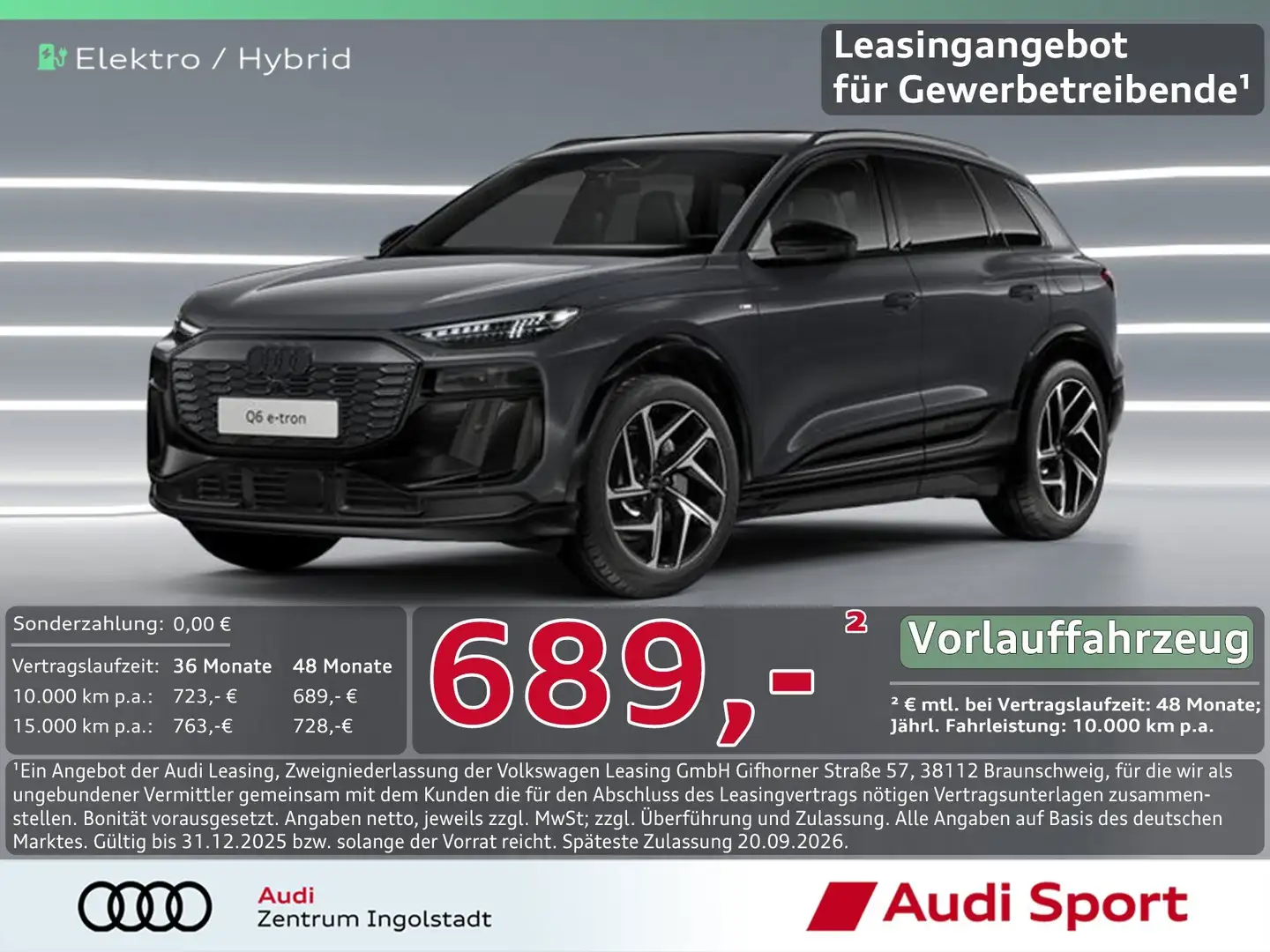 Audi Q6 e-tron quattro AHK,PANO UPE 99.190,- Серый - 1