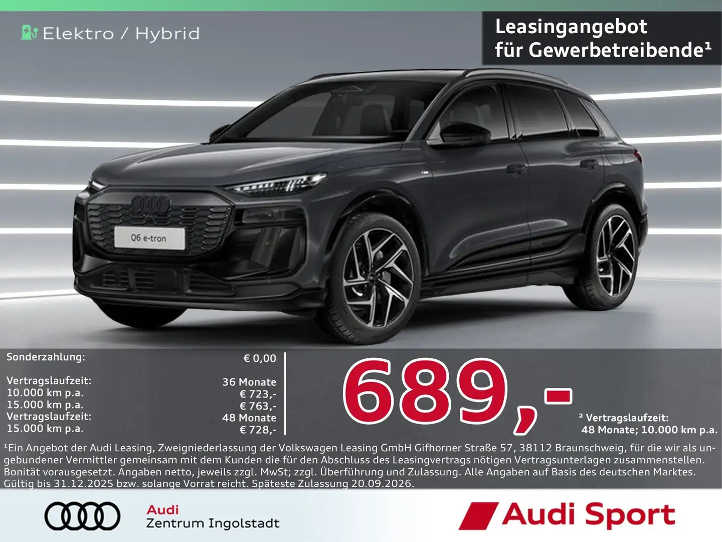 Audi Q6 e-tron quattro AHK,PANO UPE 99.190,- Серый - 1