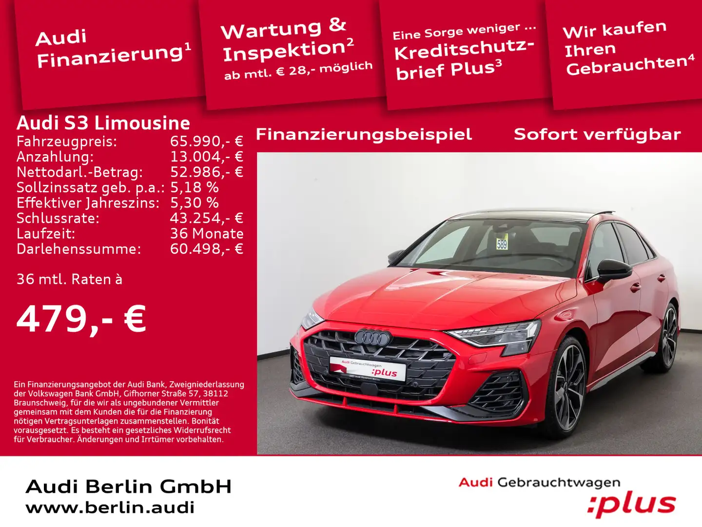 Audi S3 TFSI S tronic Rot - 1