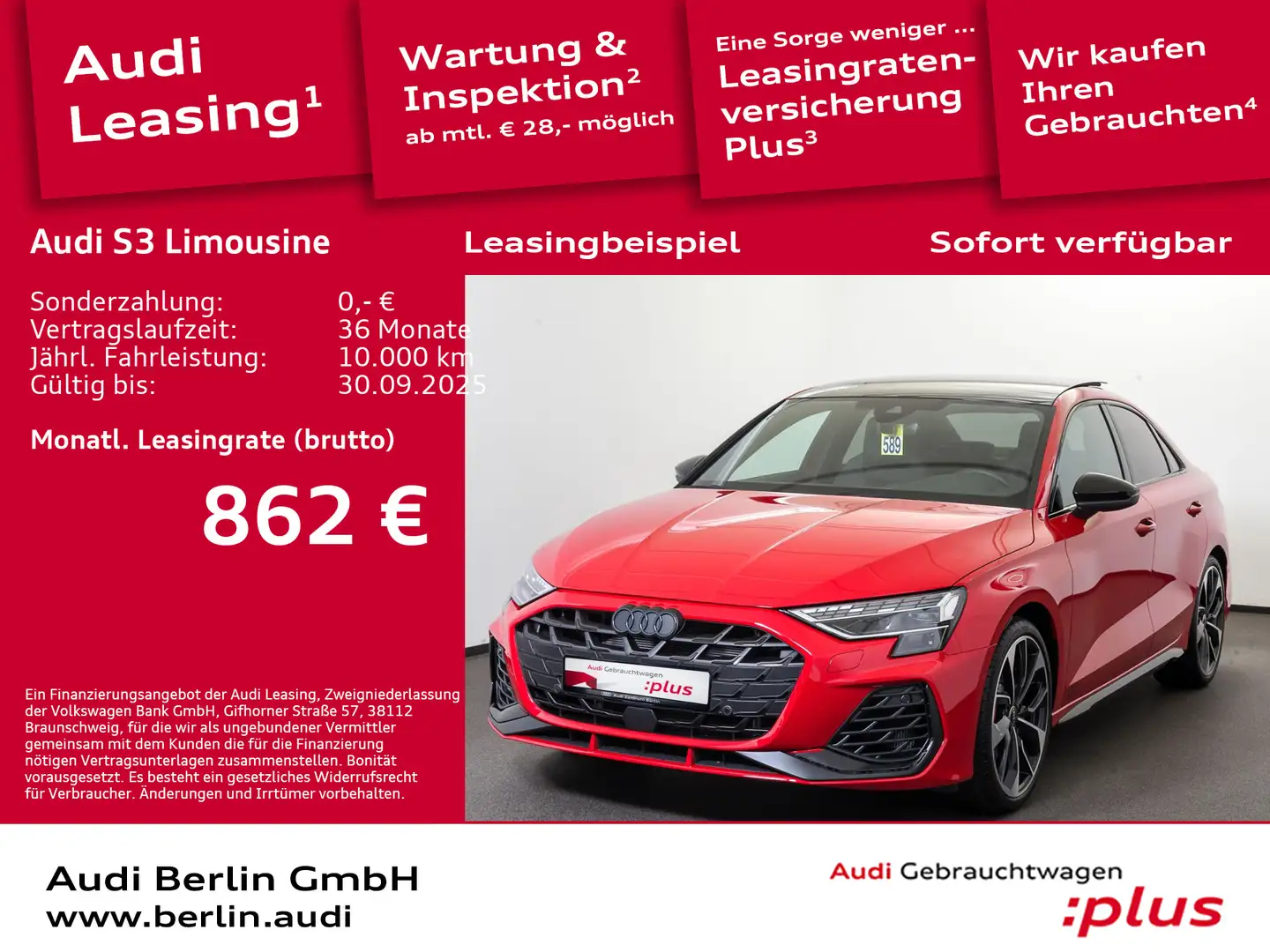 Audi S3 TFSI S tronic Rot - 1
