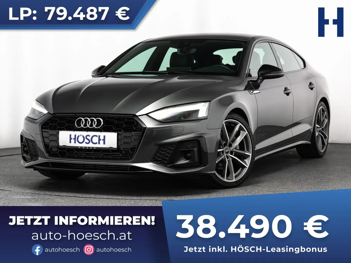 Audi A5 SB 40 TFSI 2xS-LINE BLACK 19er MATRIX NAPPA -52% Grau - 1