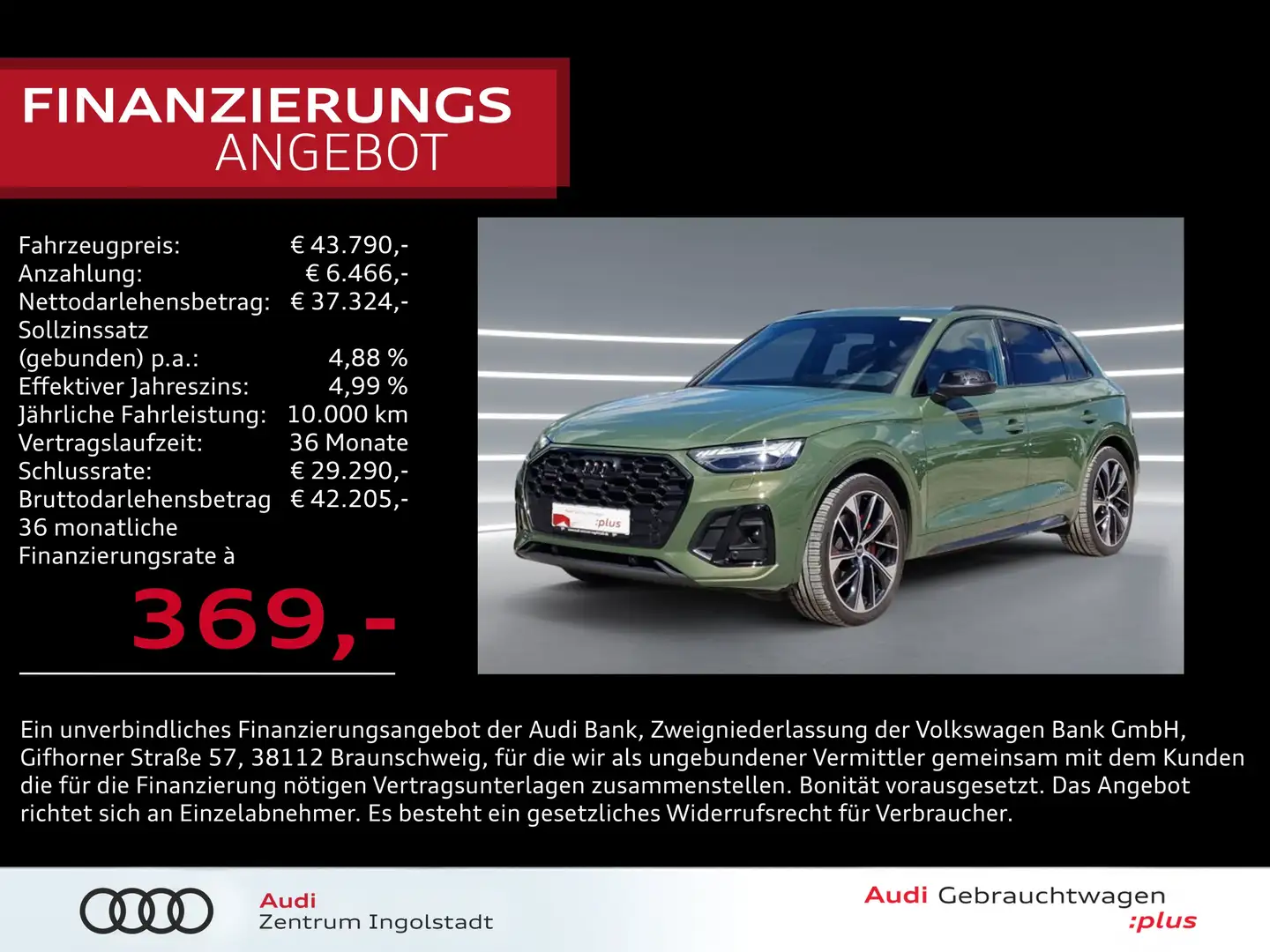 Audi Q5 40 TDI qu S line edition one MATRIX Pano 21" Verde - 1