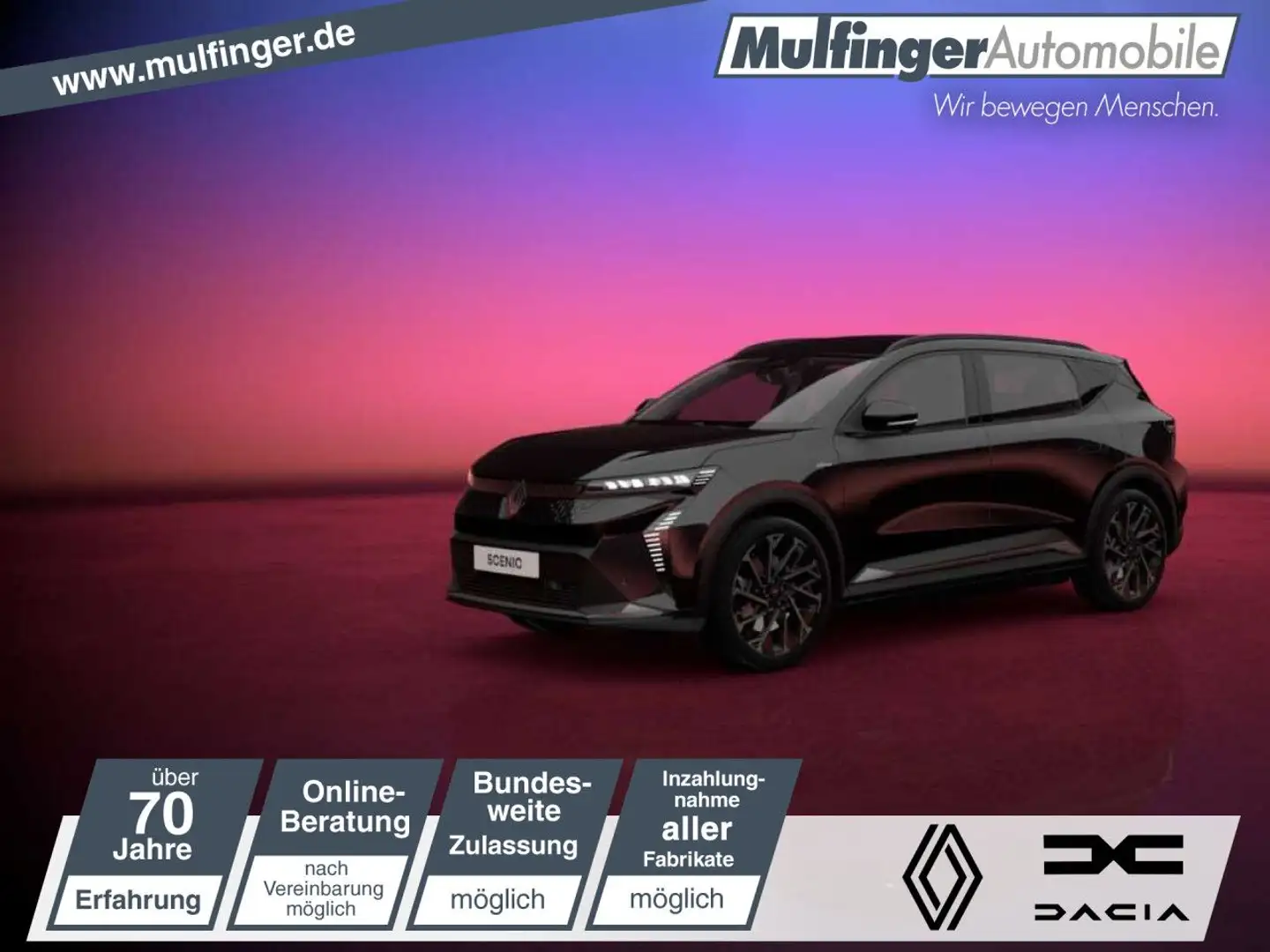 Renault Scenic E-TECH 100% ele Esprit Alpine 220 Long Ra Noir - 1