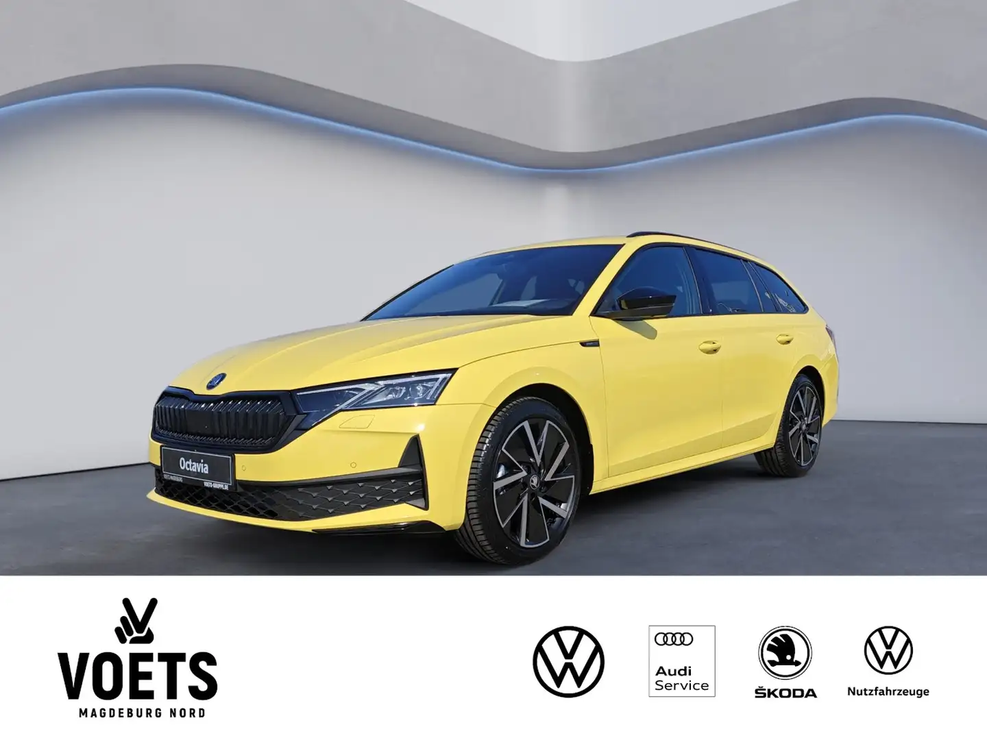 Skoda Octavia Combi 2.0TDI DSG Sportline LED+NAVI+AHK+ Gelb - 1