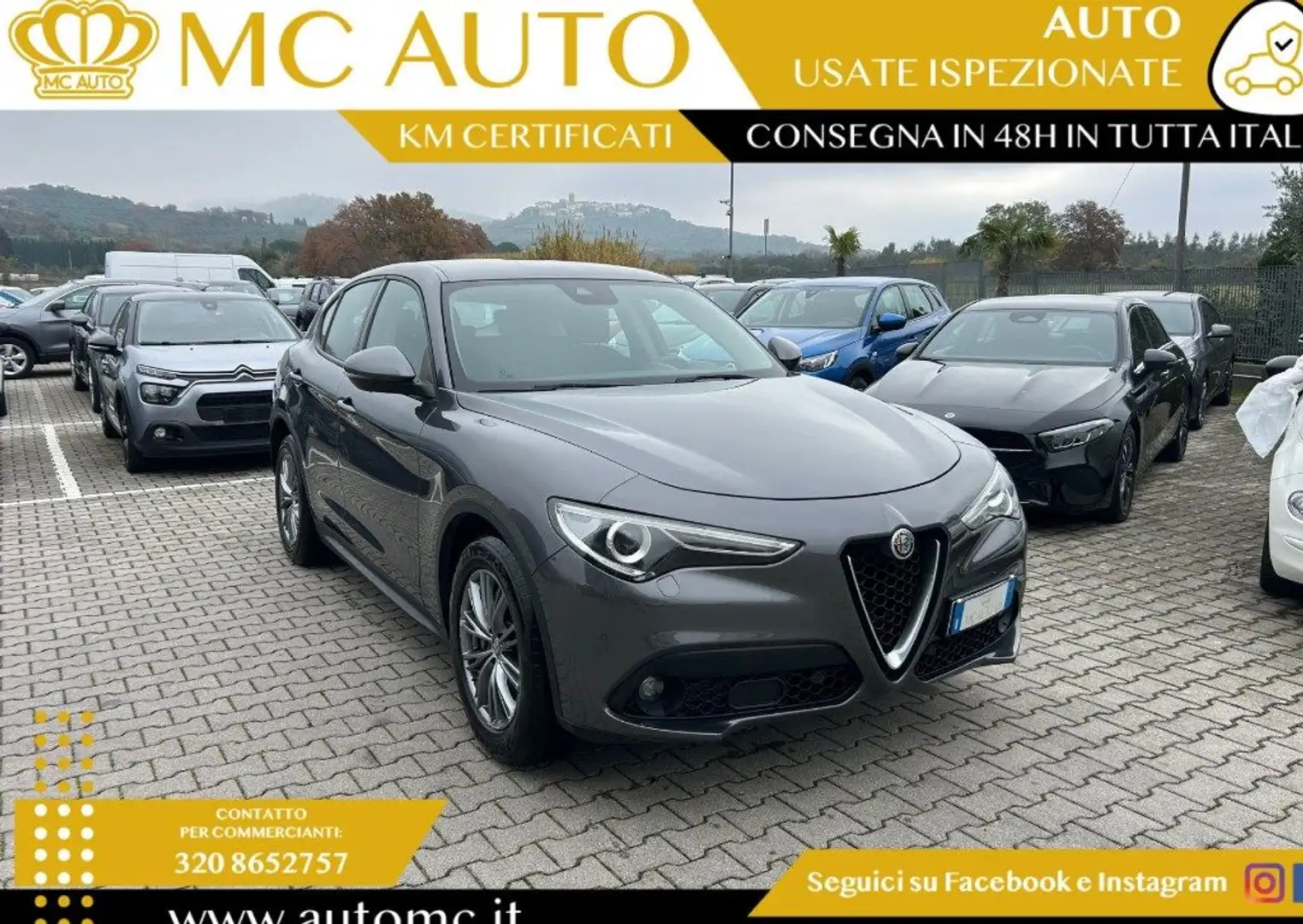 Alfa Romeo Stelvio 2.2 Turbodiesel 190 CV AT8 RWD Executive Gris - 1