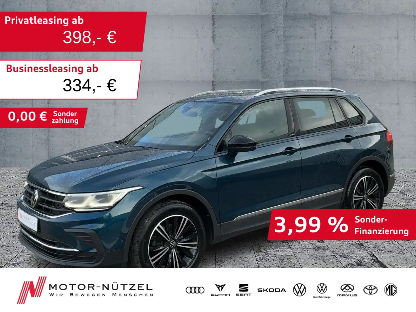 Volkswagen Tiguan 2.0 TDI ACTIVE MATRIX+NAVI+AHK+HARMAN+HuD Blau - 1