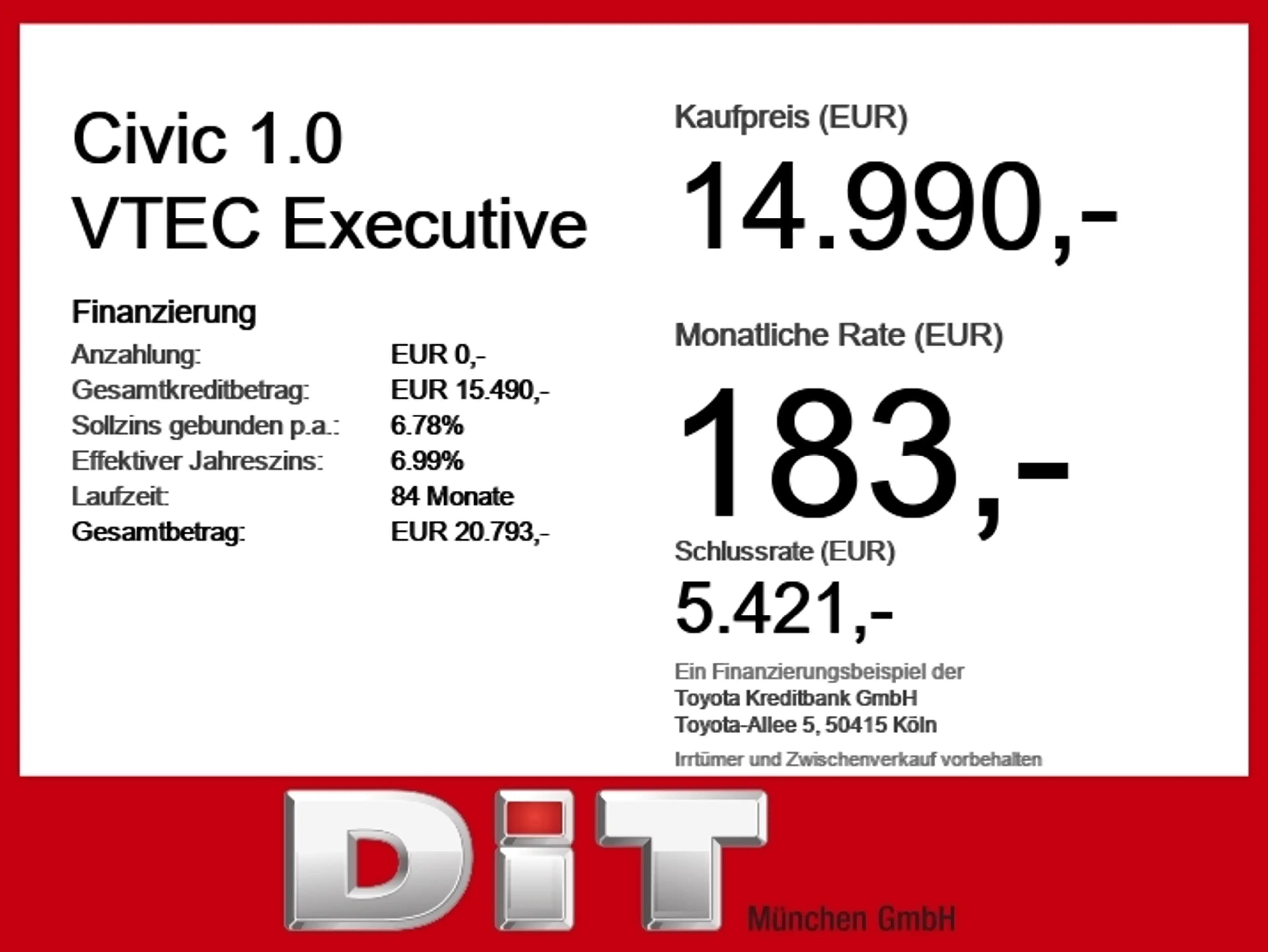 Honda Civic 1.0 VTEC Executive — photo 6
