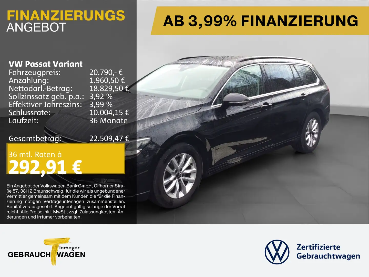 Volkswagen Passat Variant 1.5 TSI DSG BUSINESS PANO ASSIST Schwarz - 1
